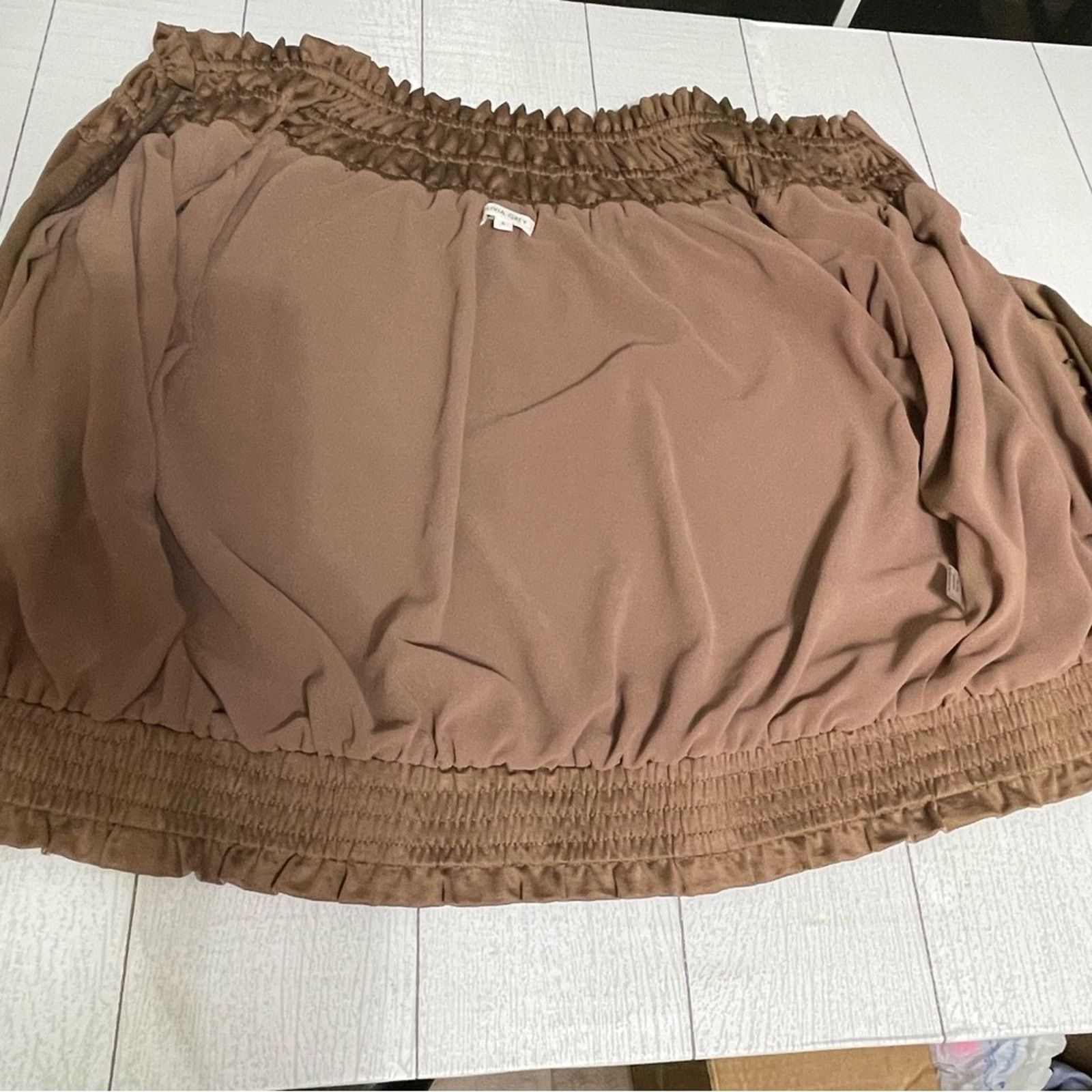 Other OLIVIA GREY Taupe Brown Gathered Bomber Jacket Size Small Size S / US 4 / IT 40 - 10 Thumbnail