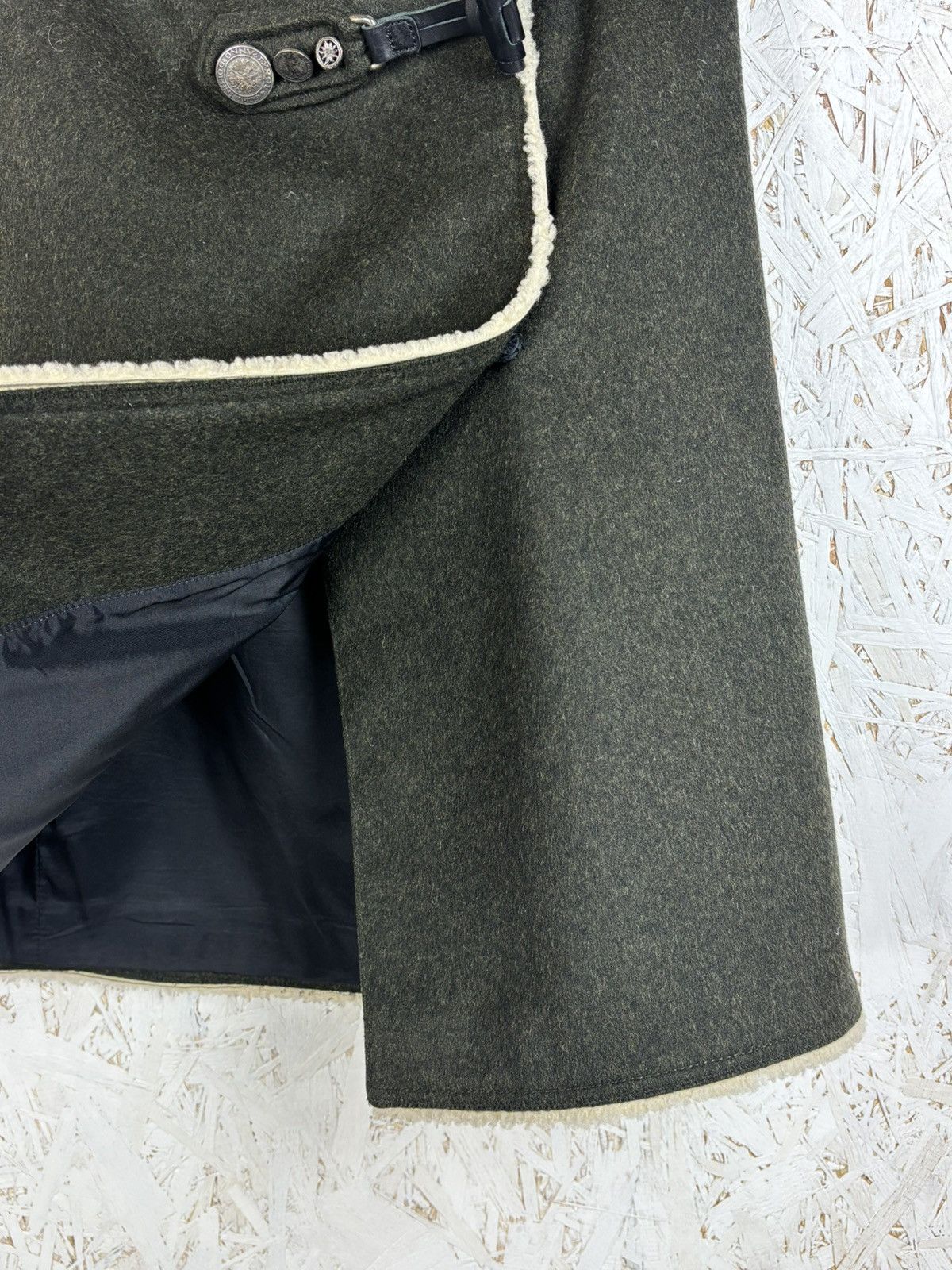 Prada 00s Prada FW06 Military Wool Shearling Details Skirt Archive Size 30" / US 8 / IT 44 - 4 Thumbnail