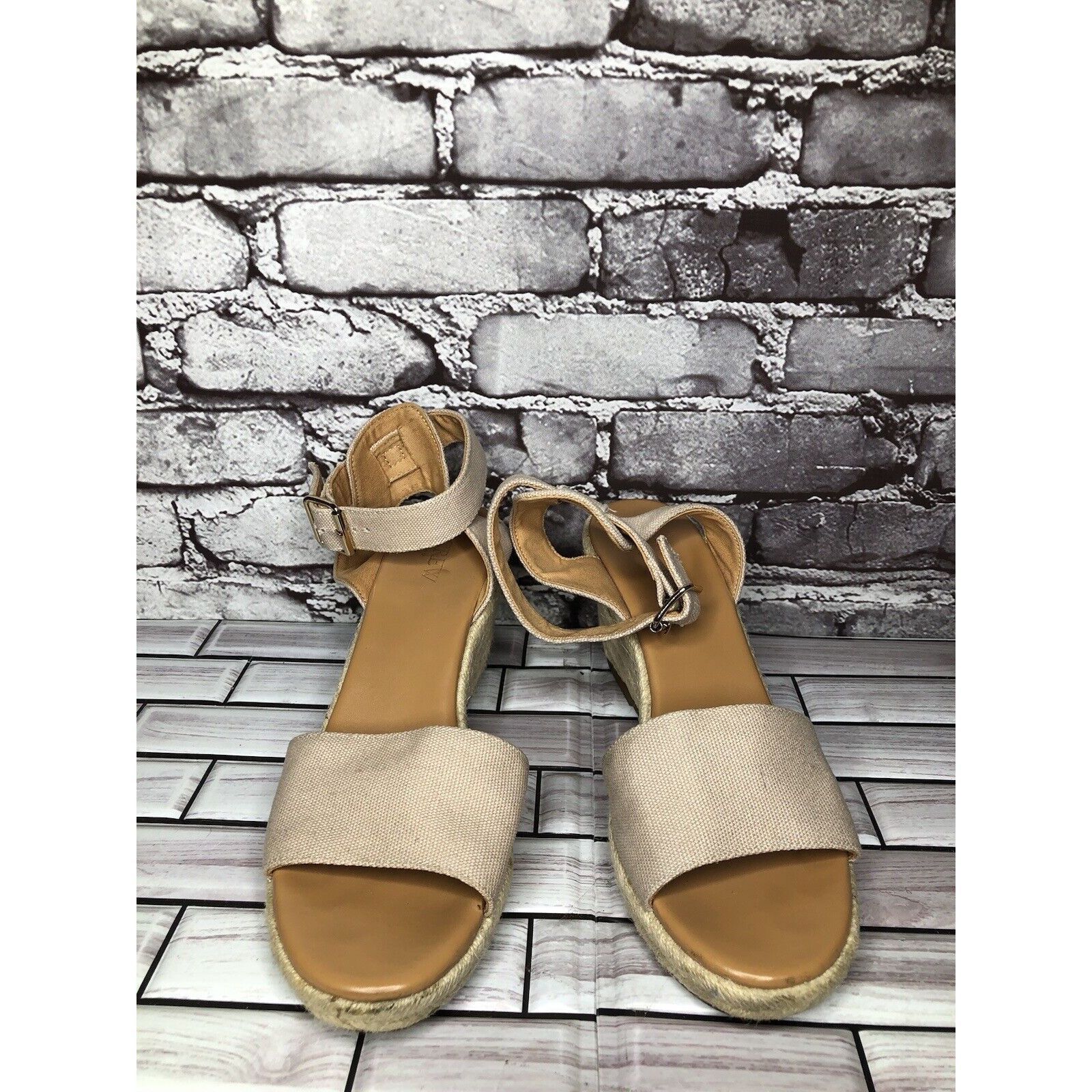 J.Crew J Crew Khaki Beige Fabric Buckle Ankle Strap Espadrilles San Size US 10 / IT 40 - 2 Thumbnail