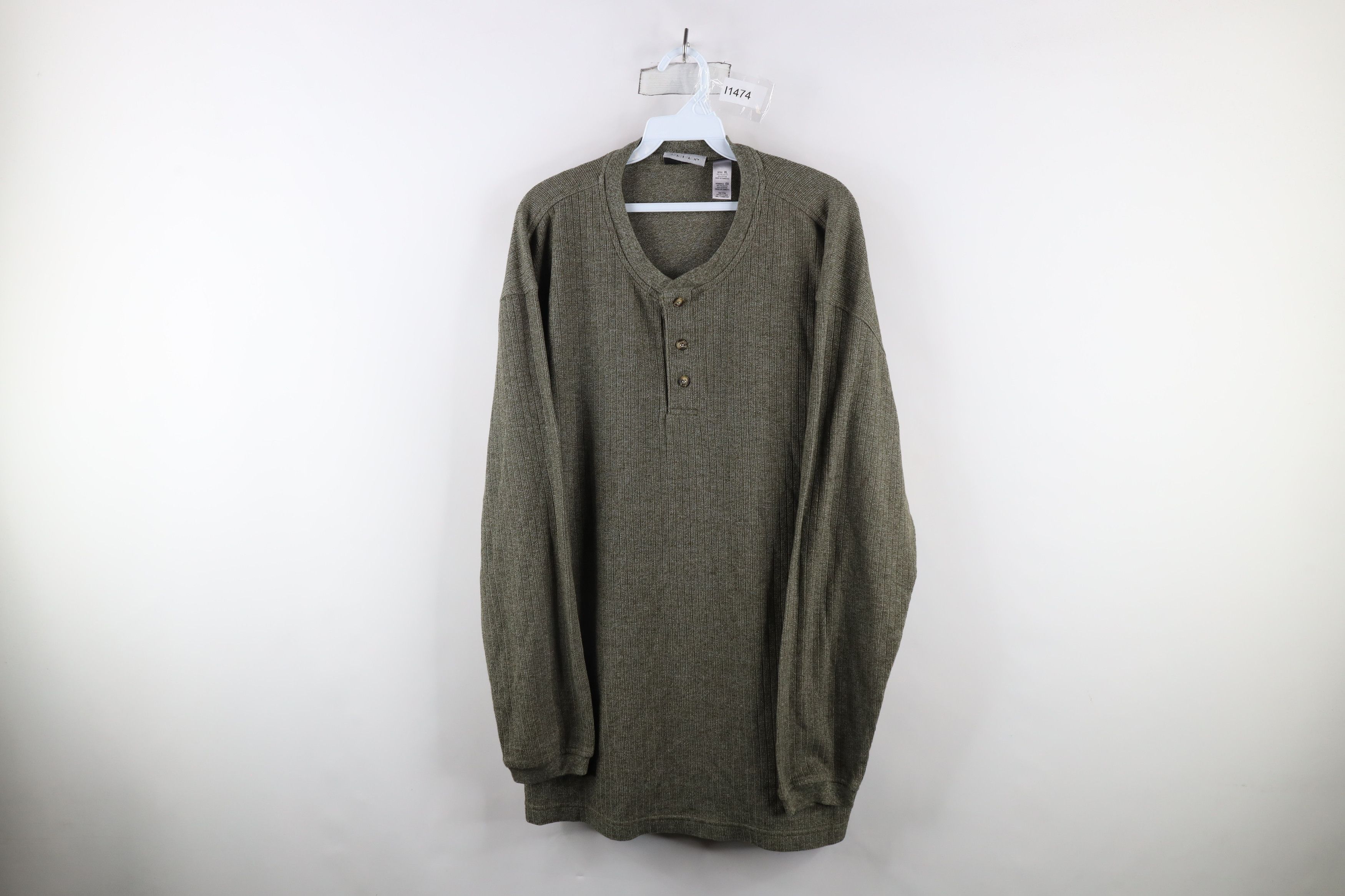Vintage Vintage 90s Streetwear Knit Long Sleeve Henley T-Shirt Size US XL / EU 56 / 4 - 1 Thumbnail
