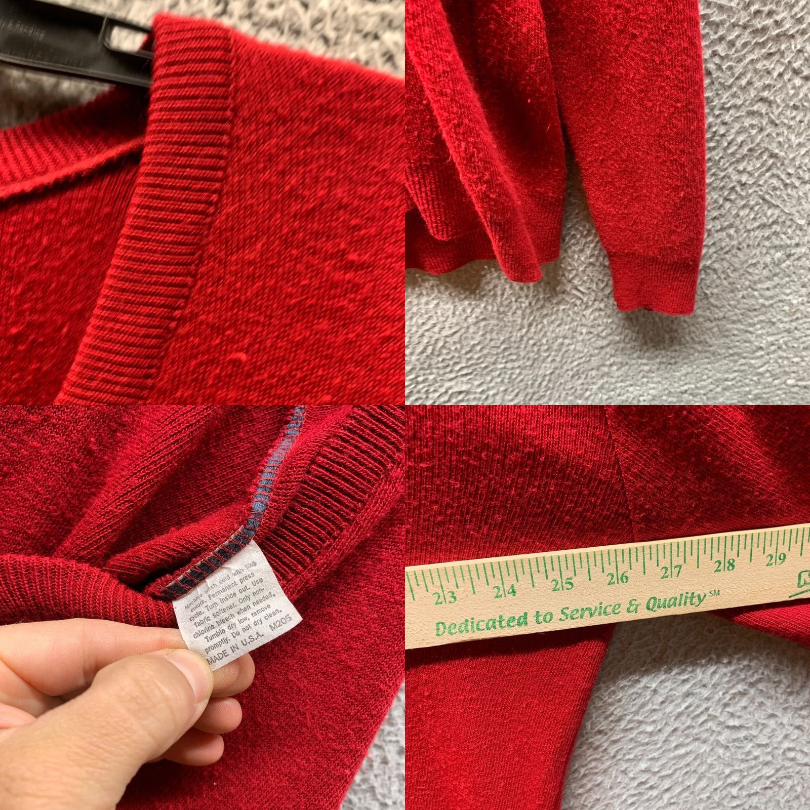 Jantzen VINTAGE Jantzen Sweater Mens XL Red Knit Acrylic V-Neck 80s Pullover Long Sleeve Knit 1A Size US XL / EU 56 / 4 - 8 Thumbnail