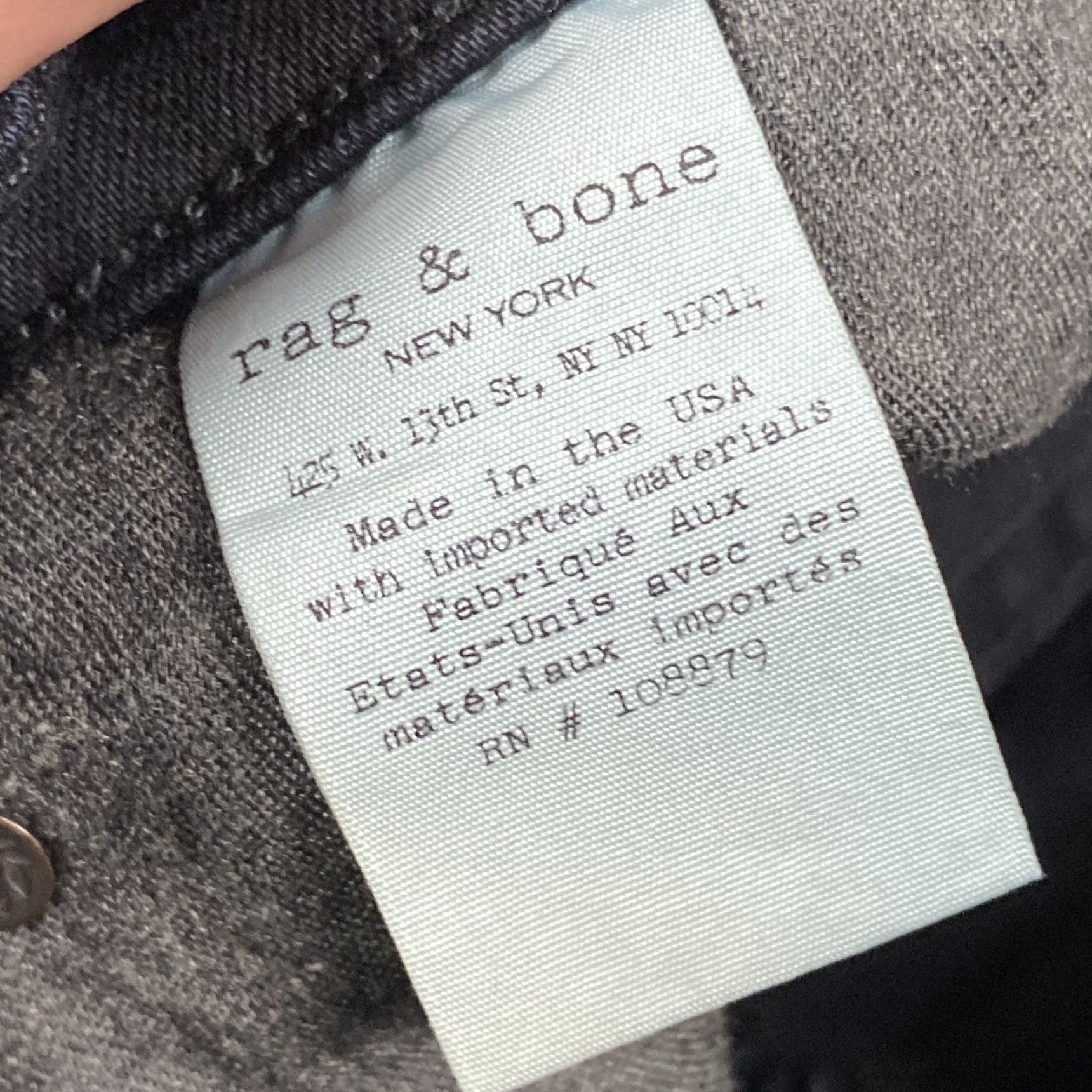 Rag & Bone RAG & BONE Mid Rise Skinny Jeans Women Stretch Denim Black Size 32 Fits 30"-34" Size 24" / US 00 / IT 34 - 6 Thumbnail