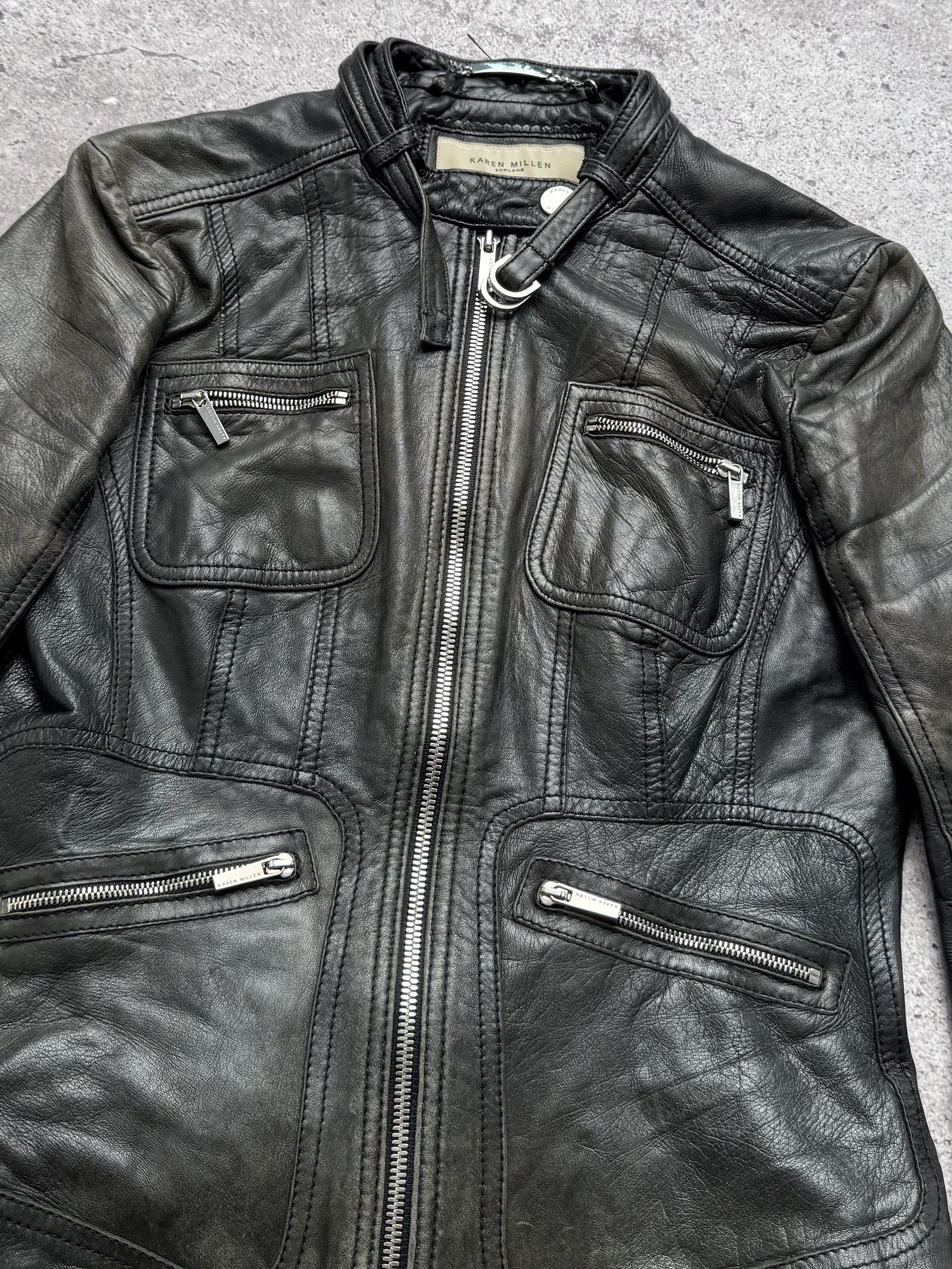 Vintage Vintage Faded Leather Cropped Jacket C5(V405)(E8) Size XS / US 0-2 / IT 36-38 - 4 Thumbnail
