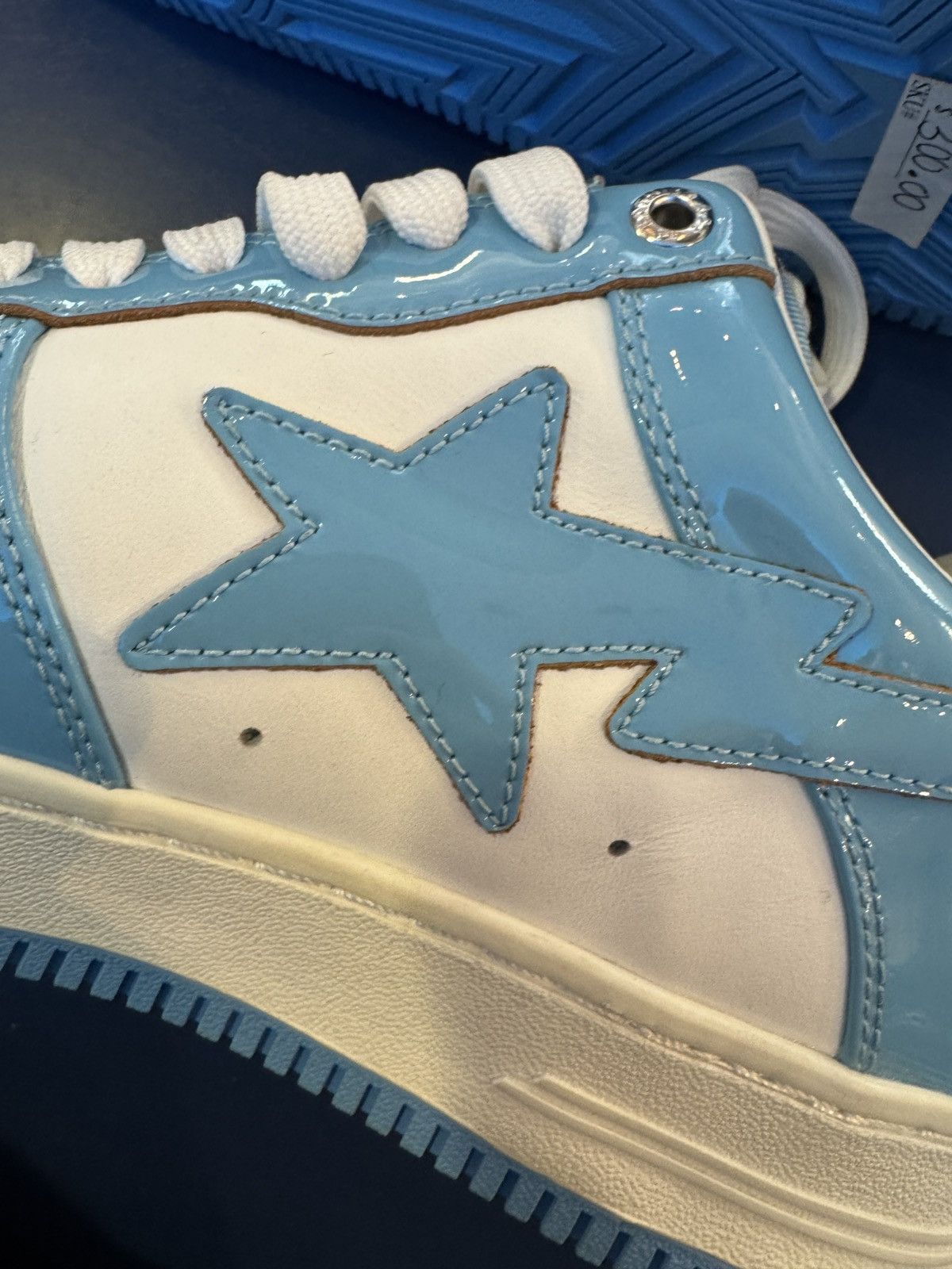 Bape Bapesta Patent Leather Baby Blue Sax Size US 9 / EU 42 - 9 Thumbnail