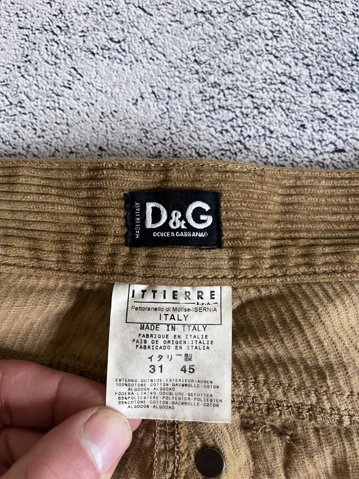 Dolce & Gabbana Dolce Gabbana Men’s Pants Corduroy Vintage Brown Metal Logo Size US 31 - 11 Thumbnail