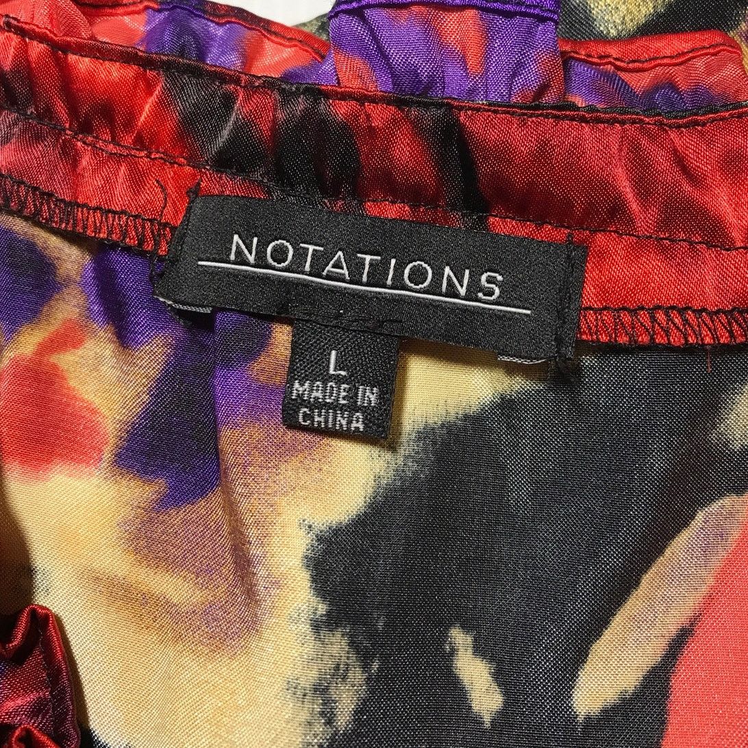 Other Notations Y2K Abstract Floral Ruffled Sleeveless Blouse L Size L / US 10 / IT 46 - 3 Thumbnail