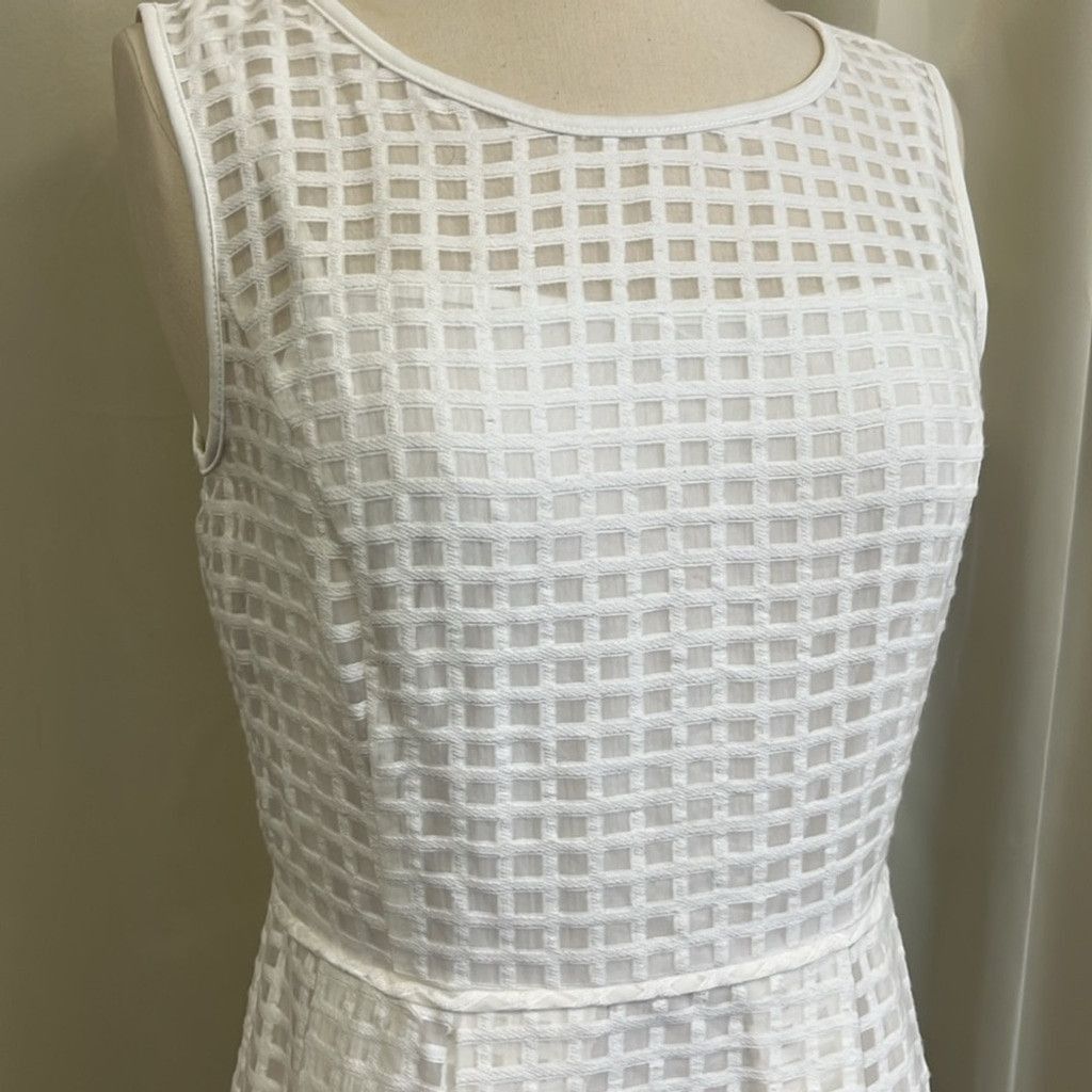 Ellen Tracy Ellen Tracy Elegant White Sleeveless Dress Size M / US 6-8 / IT 42-44 - 4 Thumbnail