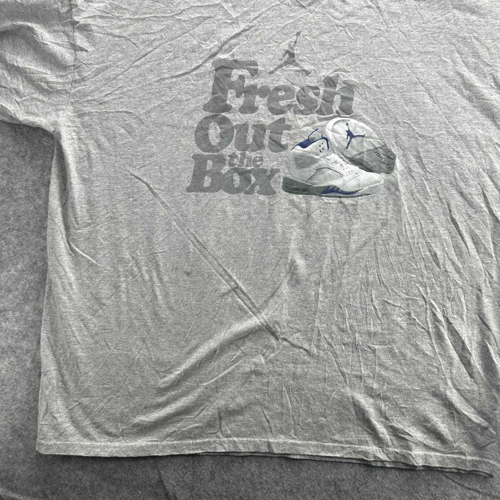 Jordan Brand Jordan Shirt 3XL Mens Gray Fresh Out the Box Air 5 Retro Basketball Tee 2000s Size US XXL / EU 58 / 5 - 4 Thumbnail