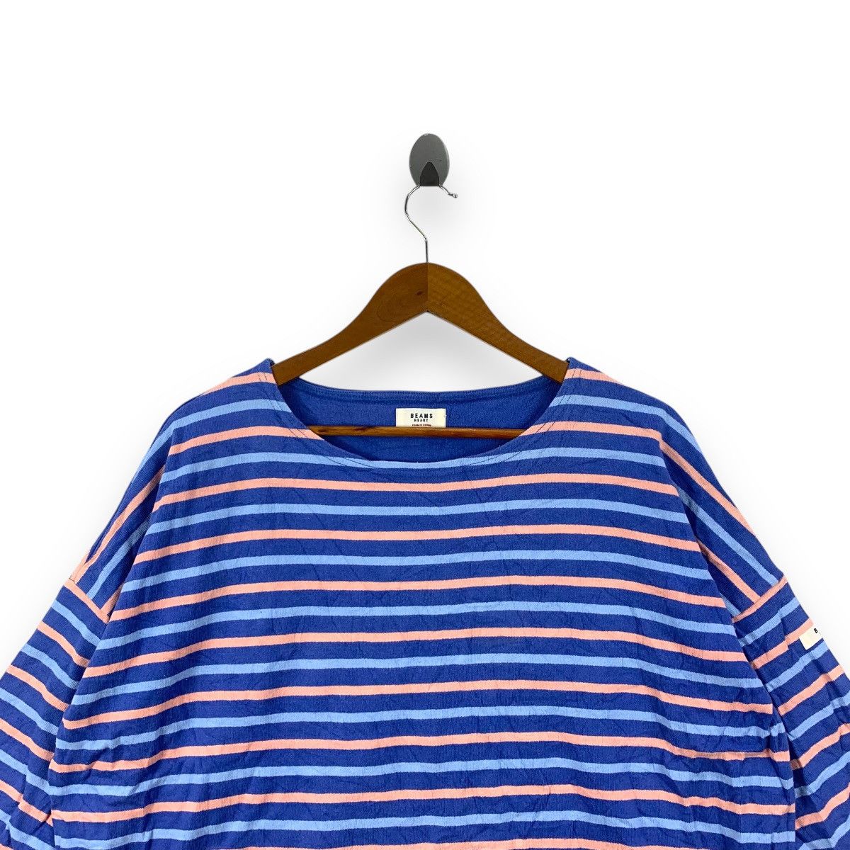 Beams Plus BEAMS PLUS HEART Japan Oversized Striped Baggy Tee Shirt Size XXL / US 16-18 / IT 52-54 - 2 Thumbnail