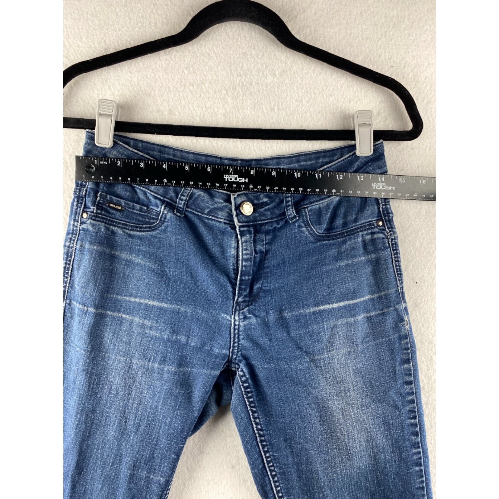 Zara Zara Jeans Womens 6 Blue Skinny stretch Denim Dark Wash Distressed Pant Jeans Silhouette 28x29 Mens? Size 28" / US 6 / IT 42 - 7 Thumbnail