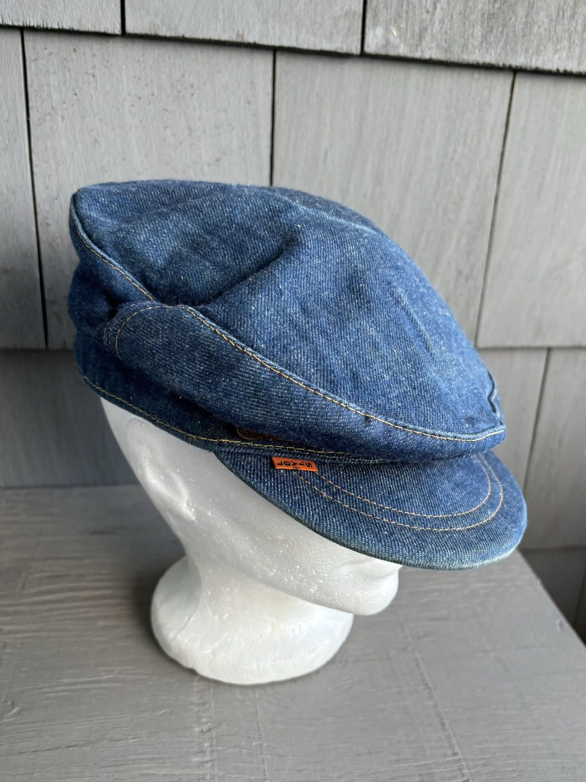 Levi's Vintage Levi's Orange Tab Hat 1970s Denim Newsboy Flatcap 70 Size ONE SIZE - 6 Thumbnail