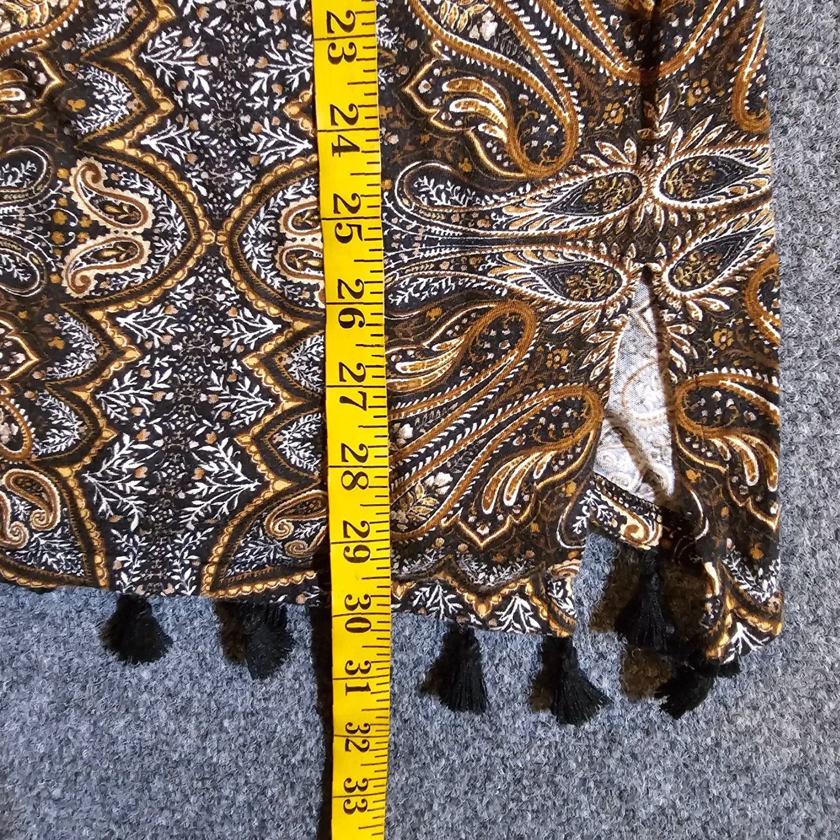 J. Jill J. Jill Top Women Medium Beige Paisley Tassels 3/4 Sleeve Career Casual Blouse Size M / US 6-8 / IT 42-44 - 7 Thumbnail