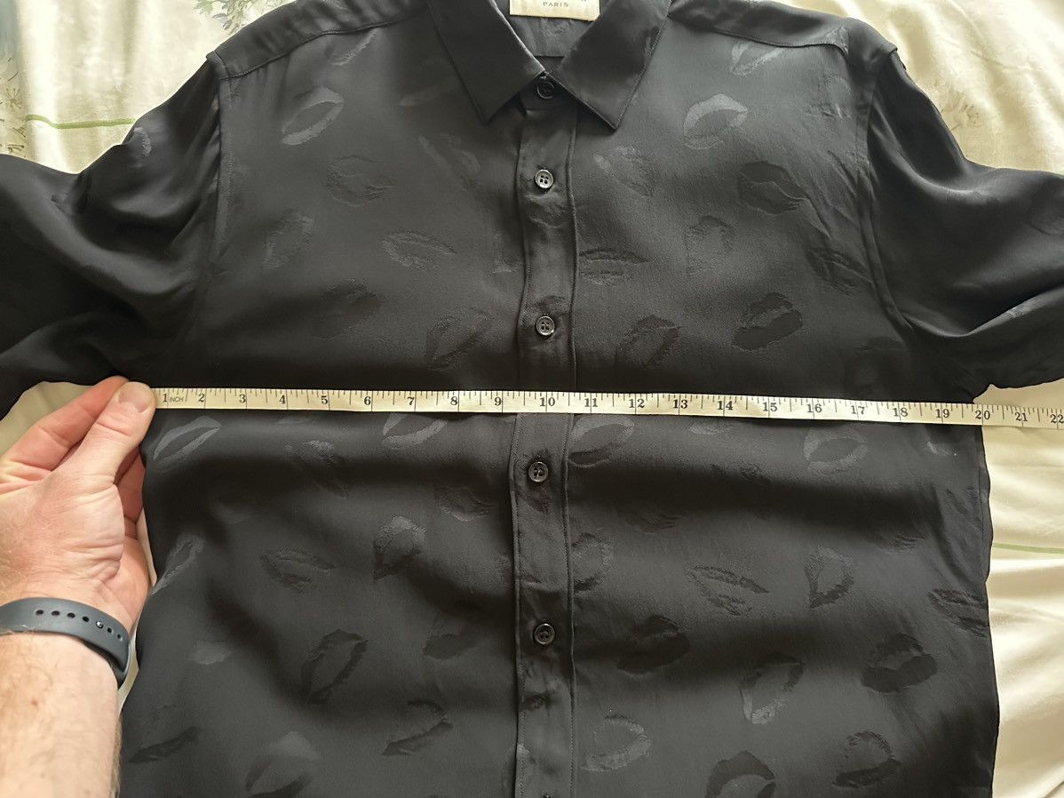 Saint Laurent Paris SS16 Saint Laurent kiss lips silk viscose black shirt Hedi Size US M / EU 48-50 / 2 - 4 Thumbnail