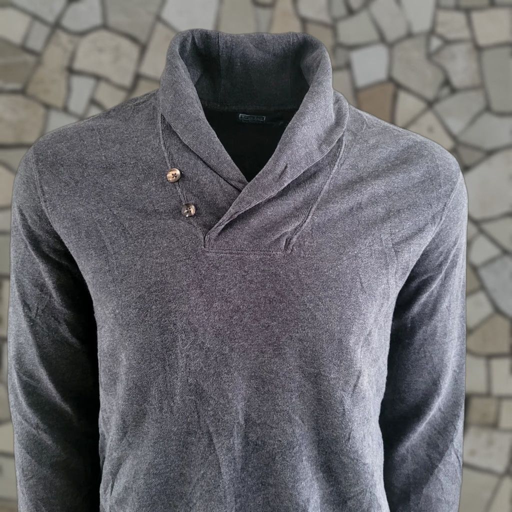 Polo Ralph Lauren Polo Ralph Lauren Polo Shawl Collar Sweatshirt Charcoal Grey L Mens Vintage Sweatshirt Shawl Collar Shirt Jumper Pullover 100% Cotton Size US L / EU 52-54 / 3 - 1 Thumbnail