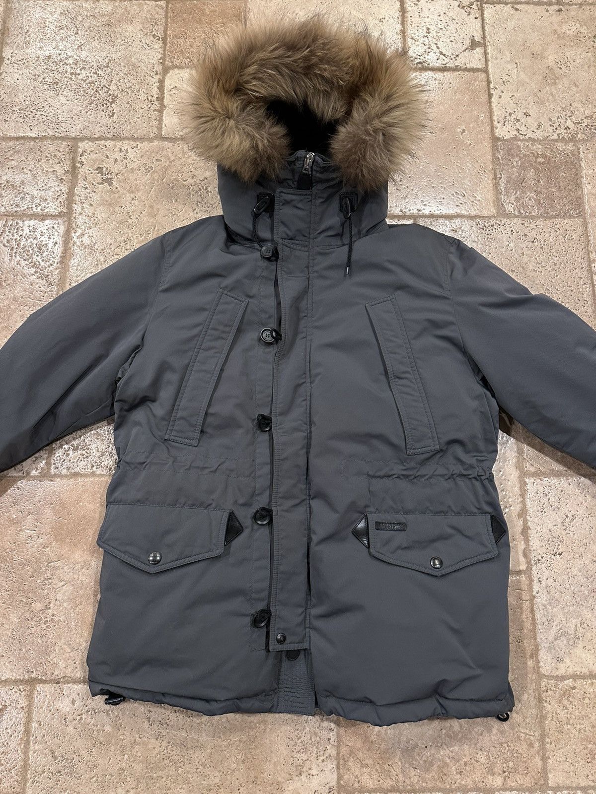 Burberry Burberry Brit Grey Nova Raccoon Fur Hood Down Coat Jacket Size US L / EU 52-54 / 3 - 6 Thumbnail