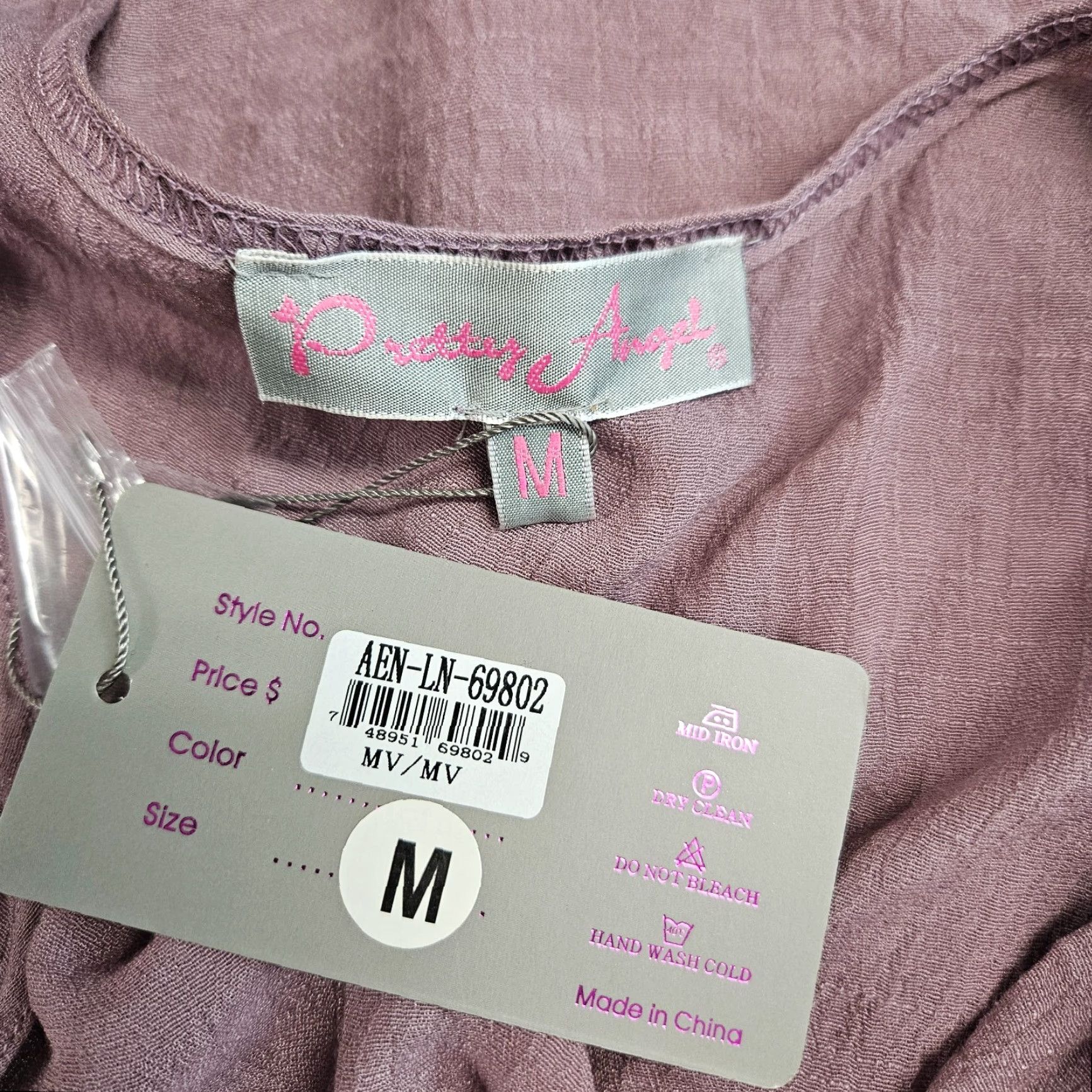 Vintage Pretty Angel Womens Tank Top M Purple V-Neck Silk Blend Asymmetrical Hem Shirt Ladies 90s? Size M / US 6-8 / IT 42-44 - 6 Thumbnail