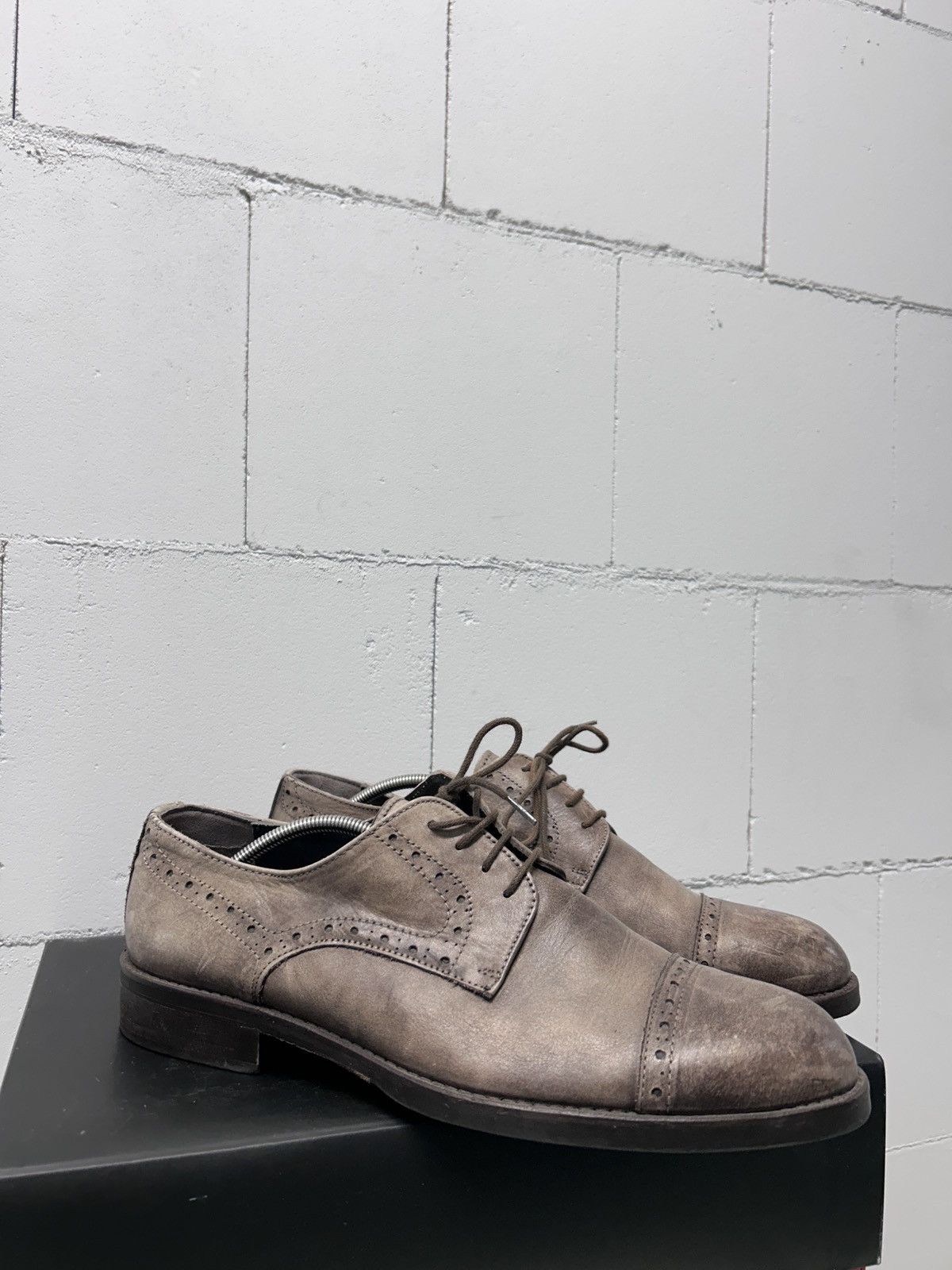 Genuine Leather × Gianni Valentino Gianni Russo Leather Brogue Shoes Size US 11 / EU 44 - 4 Thumbnail