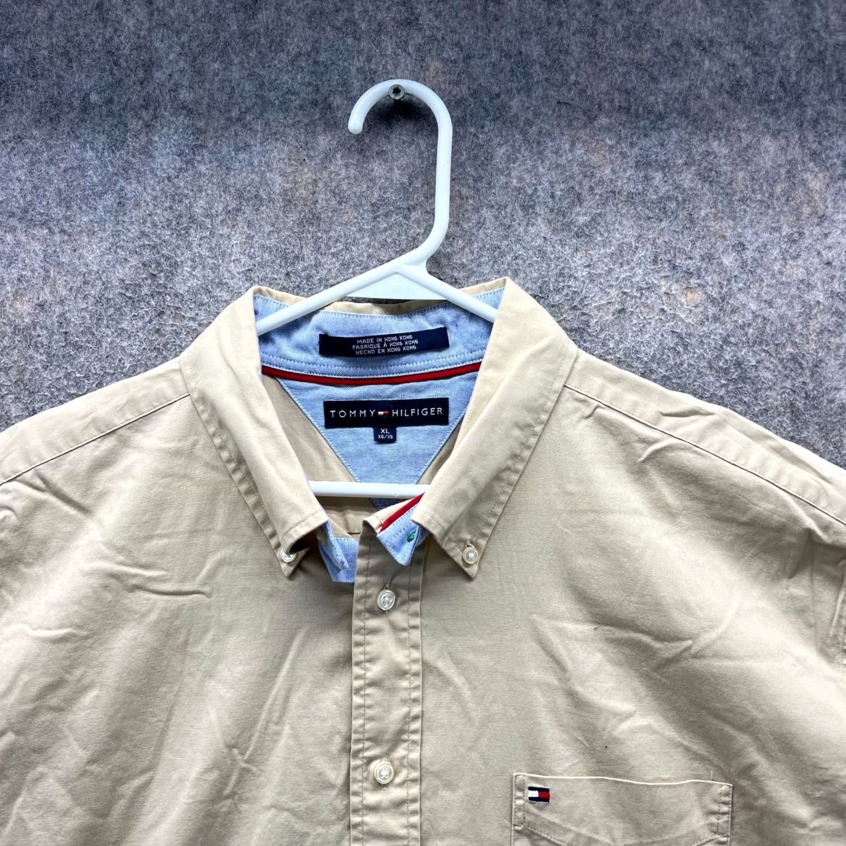 Tommy Hilfiger VINTAGE Tommy Hilfiger Shirt Mens XL Tan Casual Button Up Pocket Outdoors Camp Vintage Outdoors Camp Shirt XL Mens Beige Size US XL / EU 56 / 4 - 4 Thumbnail