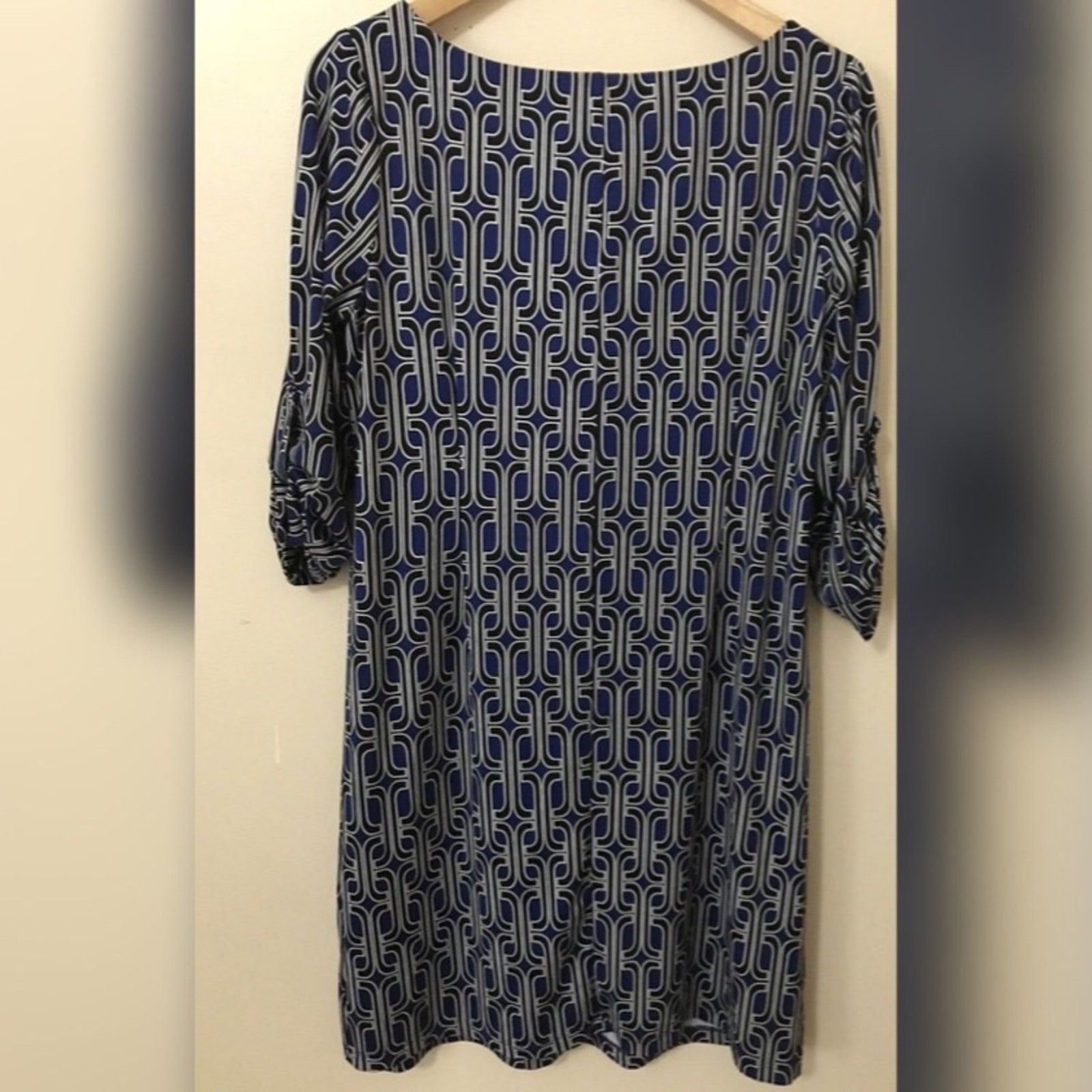 Other Motherhood Maternity Blue White & Black Dress Size M / US 6-8 / IT 42-44 - 2 Thumbnail
