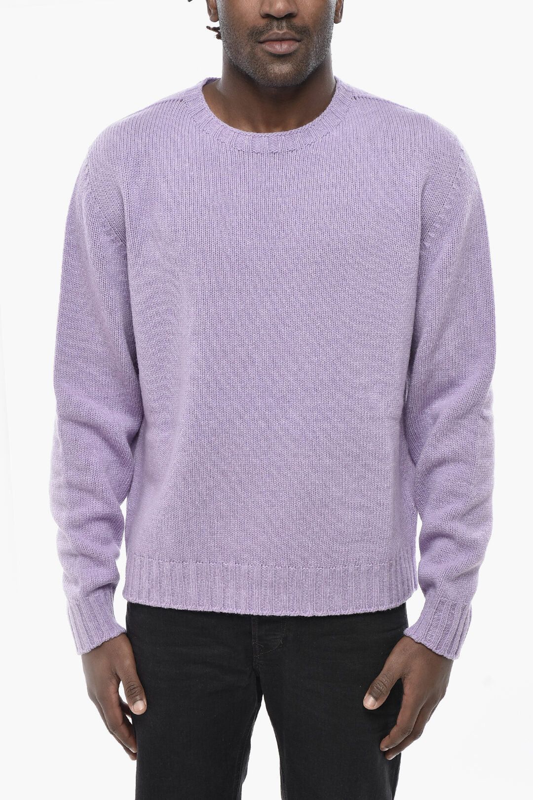 Palm Angels og1mm0326 Wool-Blend Crew Neck Sweater in Purple Size US L / EU 52-54 / 3 - 1 Thumbnail