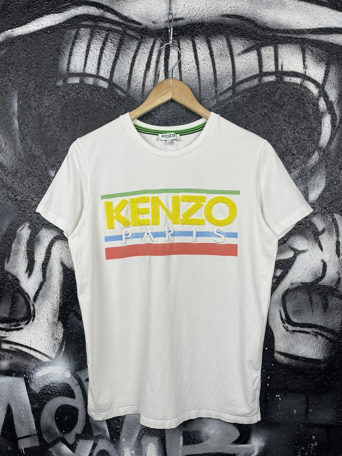 Kenzo Kenzo Paris White Embroidered Logo T-Shirt Women’s Size L Size L / US 10 / IT 46 - 2 Thumbnail