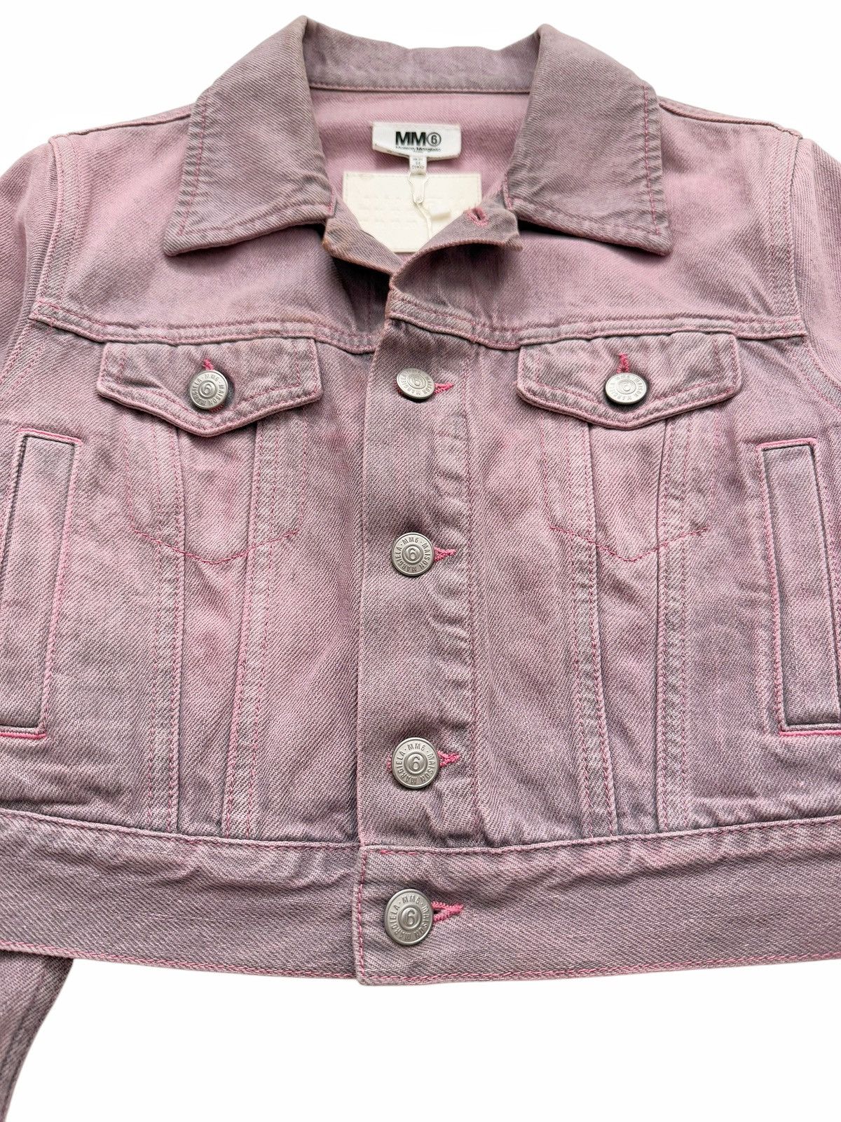 Maison Margiela Faded Cropped Pink Denim Jacket Size XS / US 0-2 / IT 36-38 - 7 Thumbnail
