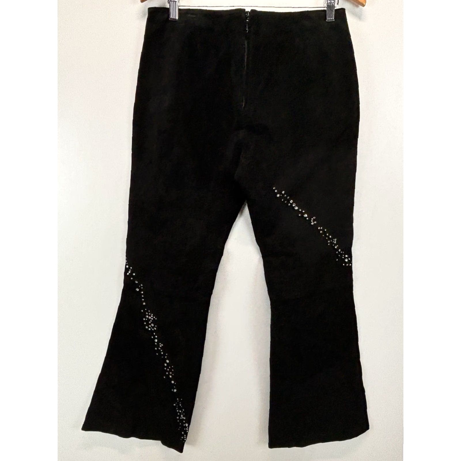 Vintage VINTAGE Wilsons Leather Black Suede Flare Pants Sz 12 Women’s Rock Star Y2K Bling Size 34" / US 12 / IT 48 - 3 Thumbnail