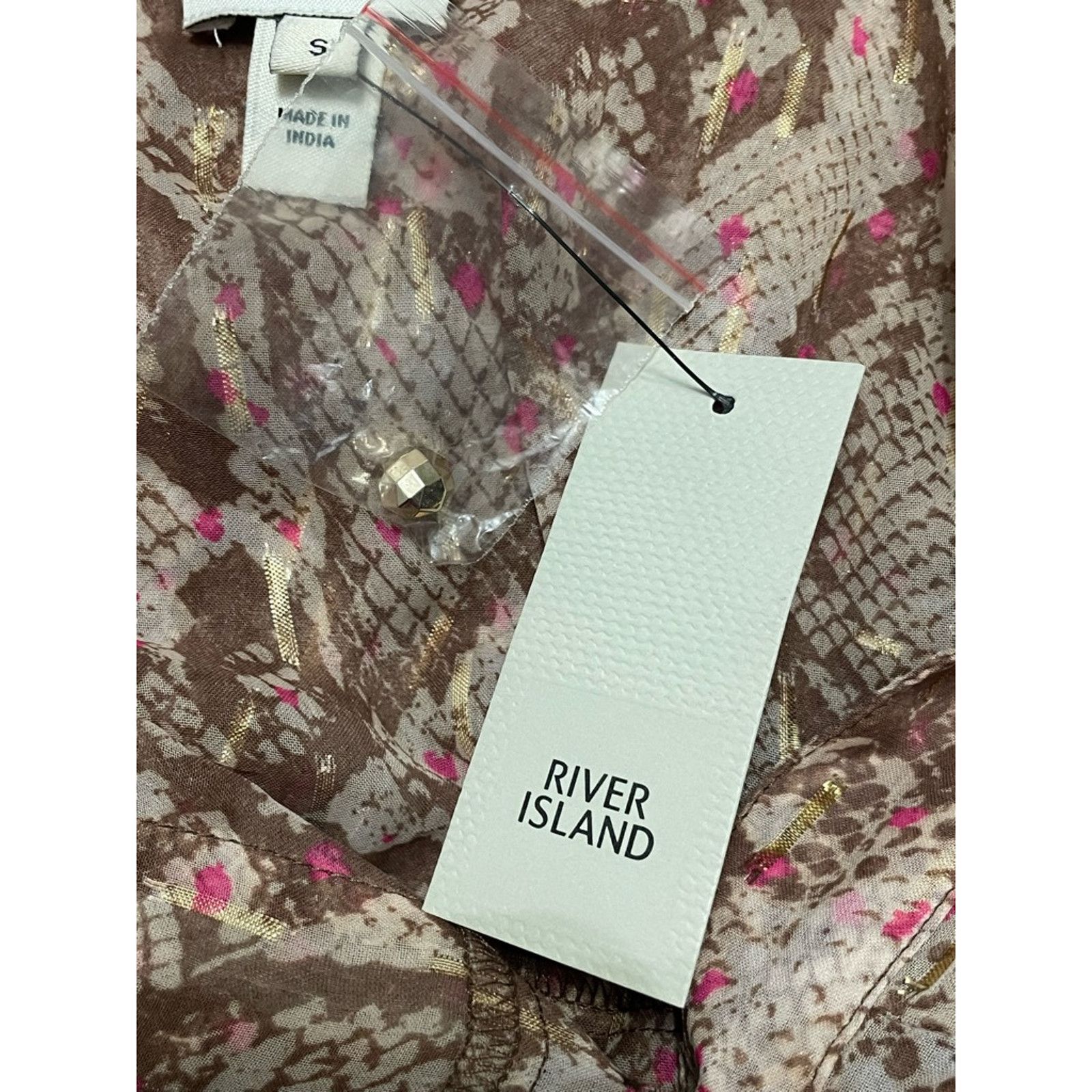 River Island River Island Collared Shirt Button-Up Snake High Low Small Size S / US 4 / IT 40 - 7 Thumbnail