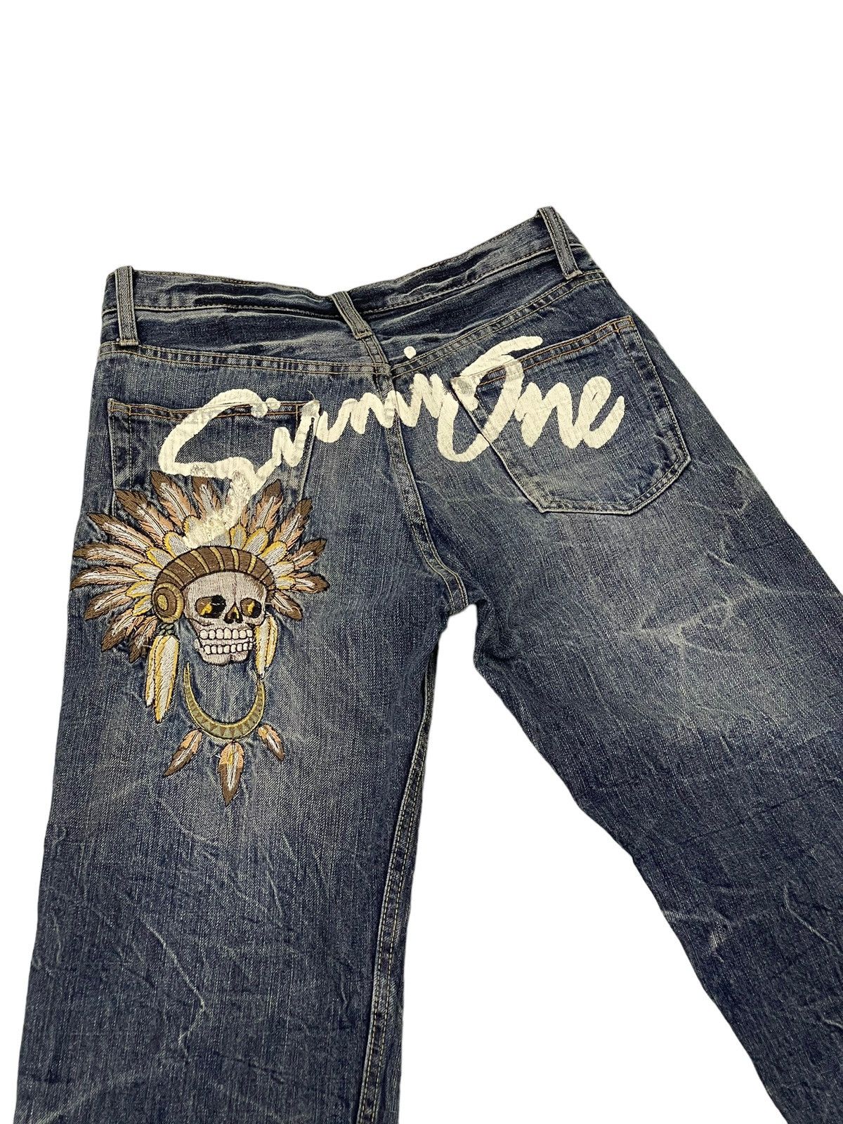 Japanese Brand Faded Jeans Sirmione Distress Regular Straight 8🟦0 Size US 29 - 1 Thumbnail