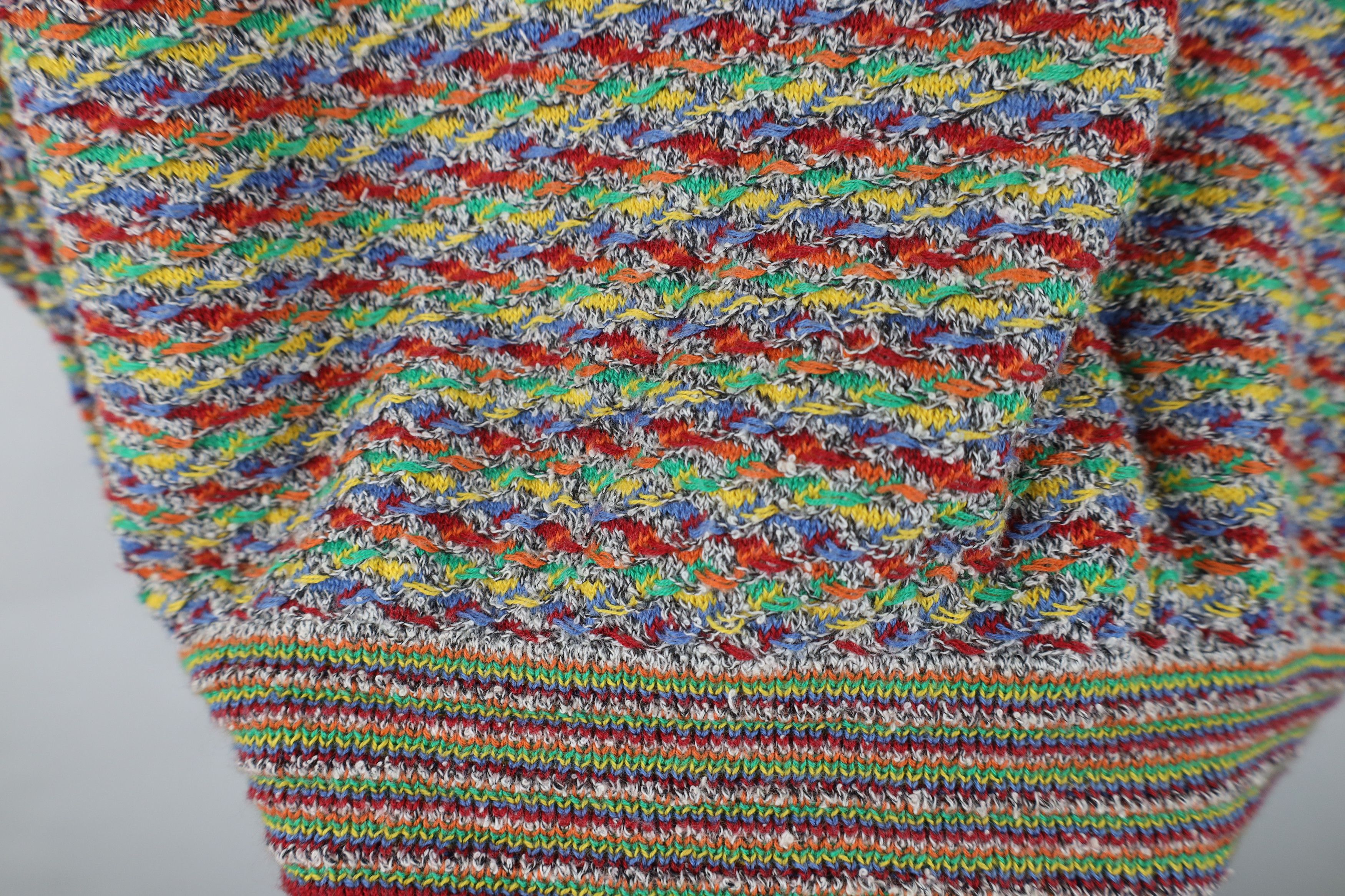 Vintage Vintage 90s Streetwear Rainbow Striped Knit Crewneck Sweater Size US L / EU 52-54 / 3 - 6 Thumbnail