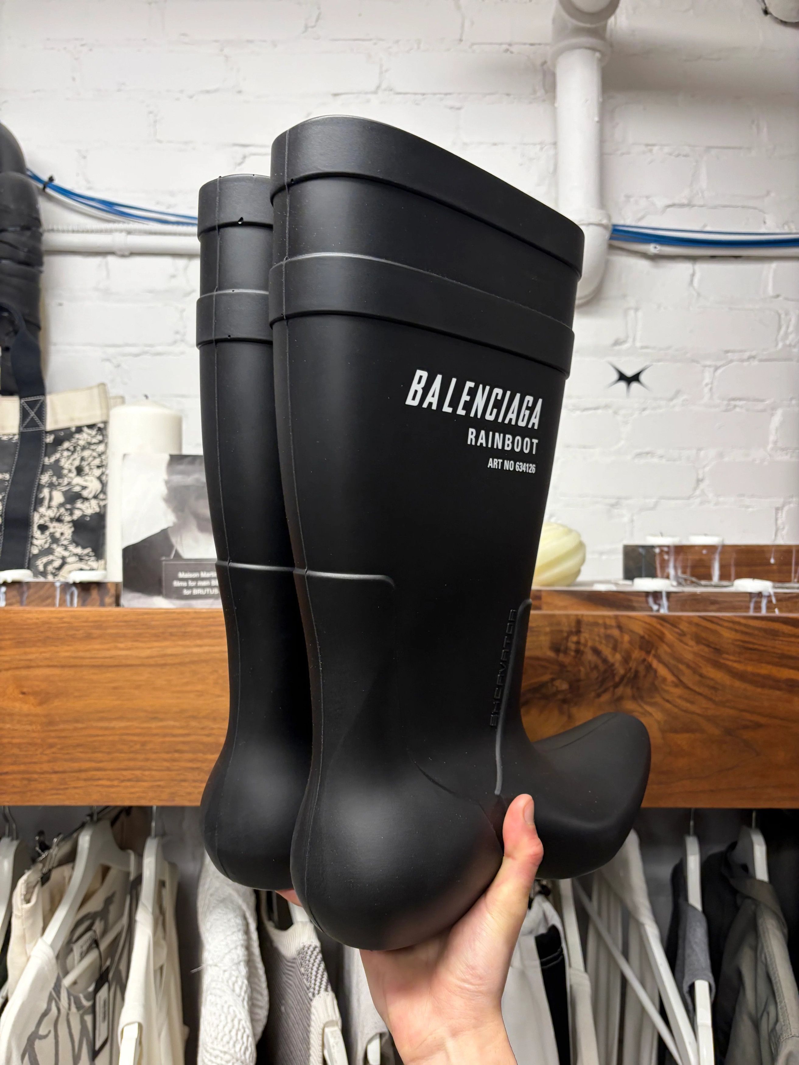 Balenciaga Balenciaga ‘Excavator’ Pointed Toe Black Rubber Boots Size US 7 / EU 40 - 4 Thumbnail