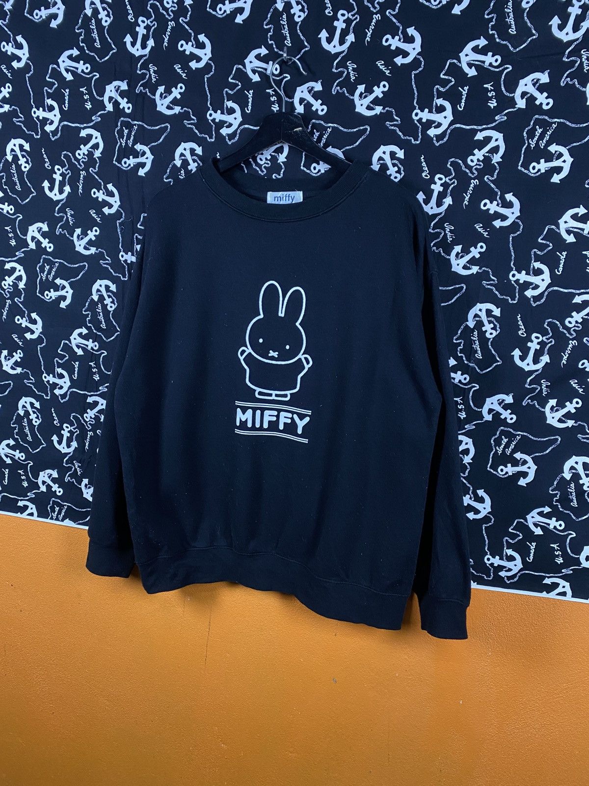 Anime Miffy Black Crewneck Cute Character Pullover Size US L / EU 52-54 / 3 - 4 Thumbnail