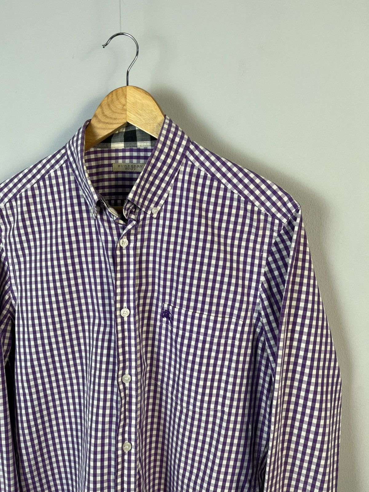 Burberry Brit Luxury Plaid Cotton Long Sleeve Shirt Tops