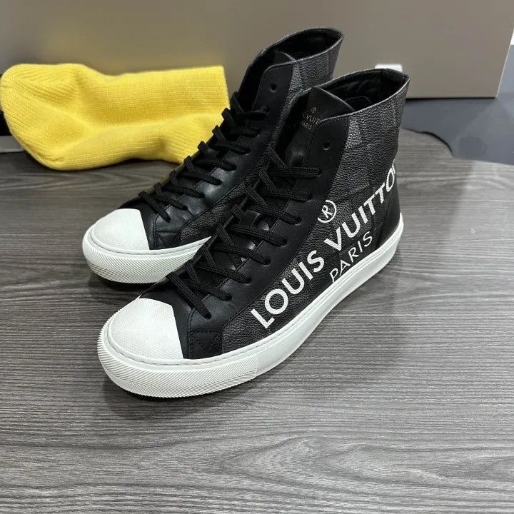 Louis Vuitton Louis Vuitton Black High-Top Fashion Sneakers -2508 Size US 6.5 / EU 39-40 - 1 Thumbnail