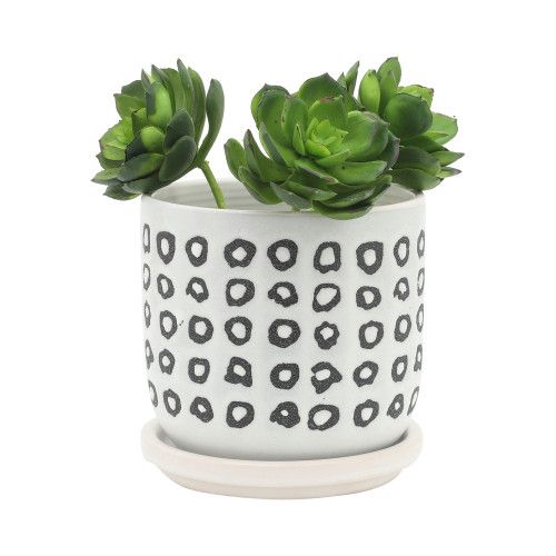 Designer × Homemade S/2 5/6" AZTEC PLANTER W/ SAUCER, BLACK Size US L / EU 52-54 / 3 - 3 Thumbnail