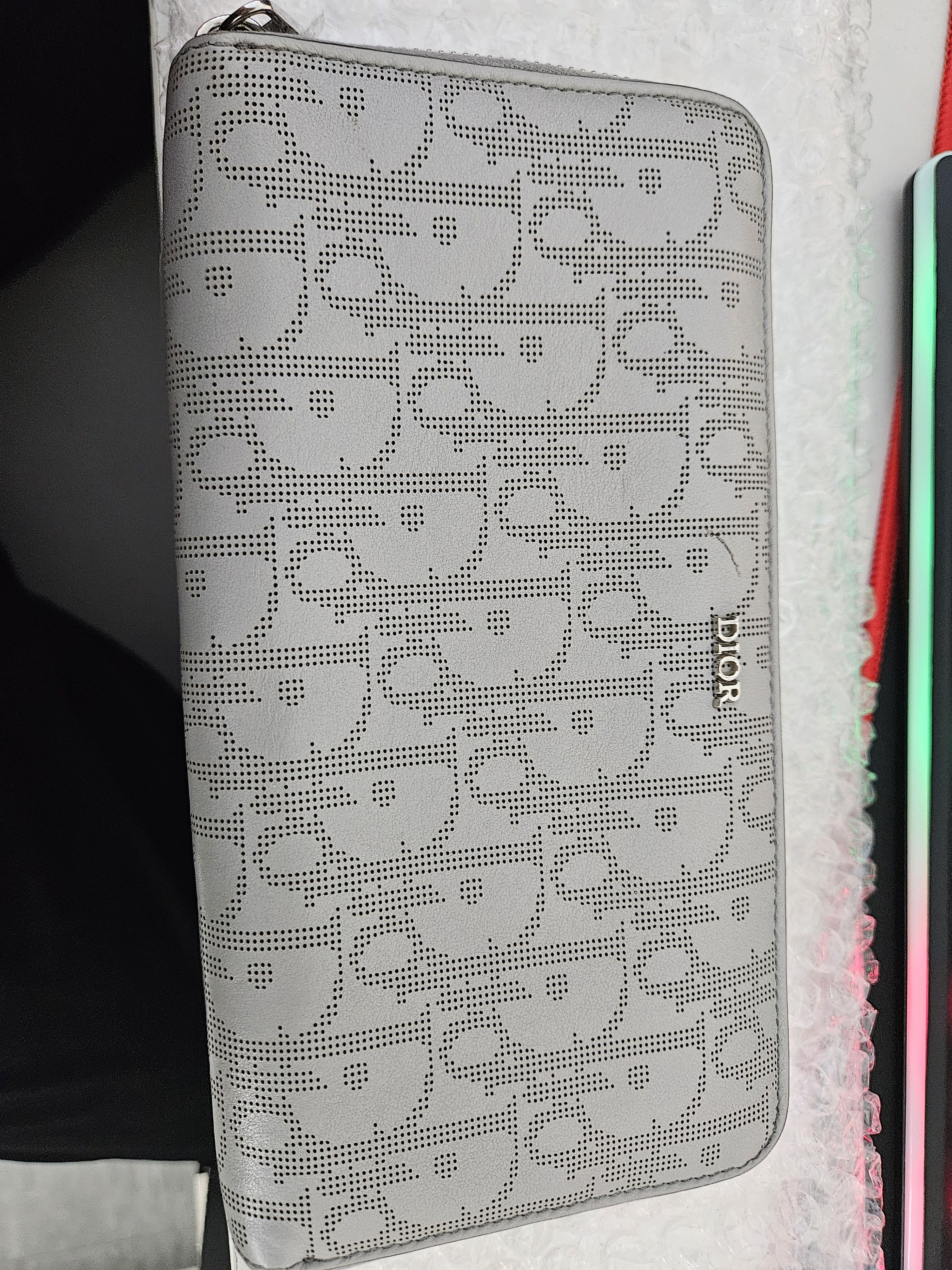 Dior Dior Grey Oblique Galaxy Leather Zipped Long Wallet Size ONE SIZE - 7 Thumbnail