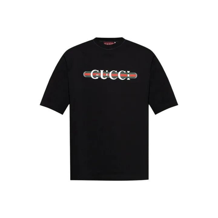 Gucci Gucci Gucci Logo Relaxed Fit Black T-Shirt -2506 Size US L / EU 52-54 / 3 - 1 Thumbnail