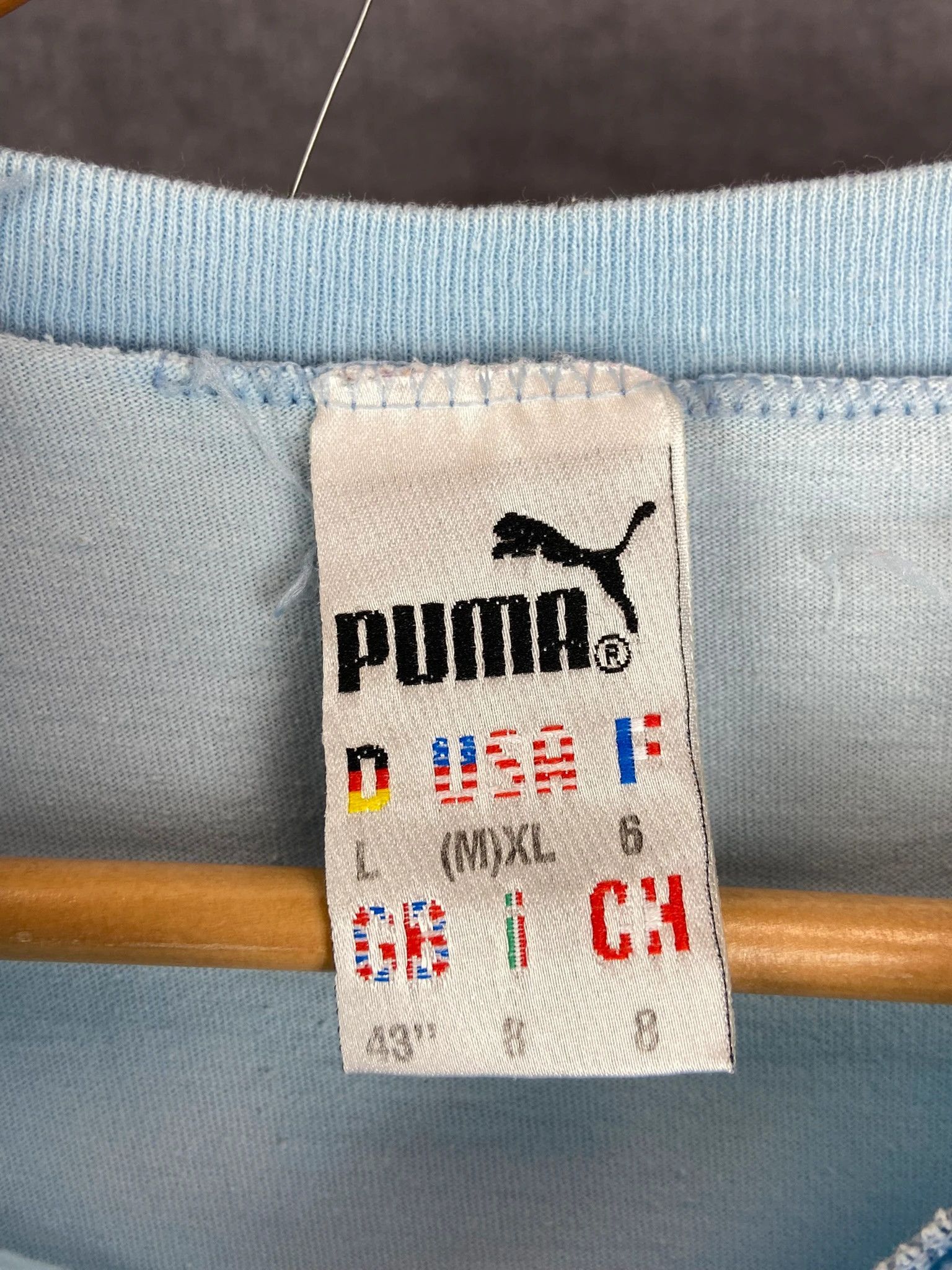 Puma Puma Baby Blue Logo Spellout Tee L Vintage Size US L / EU 52-54 / 3 - 3 Thumbnail