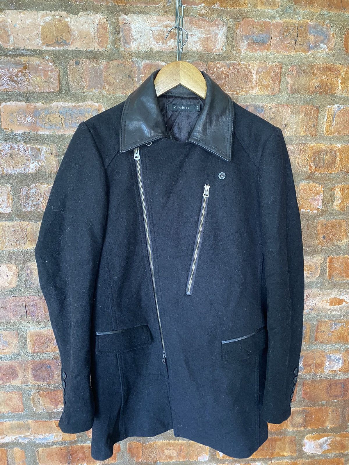 CIVARIZE Civarize Japan doube leather collar Asmetrical zipper Size US S / EU 44-46 / 1 - 6 Thumbnail