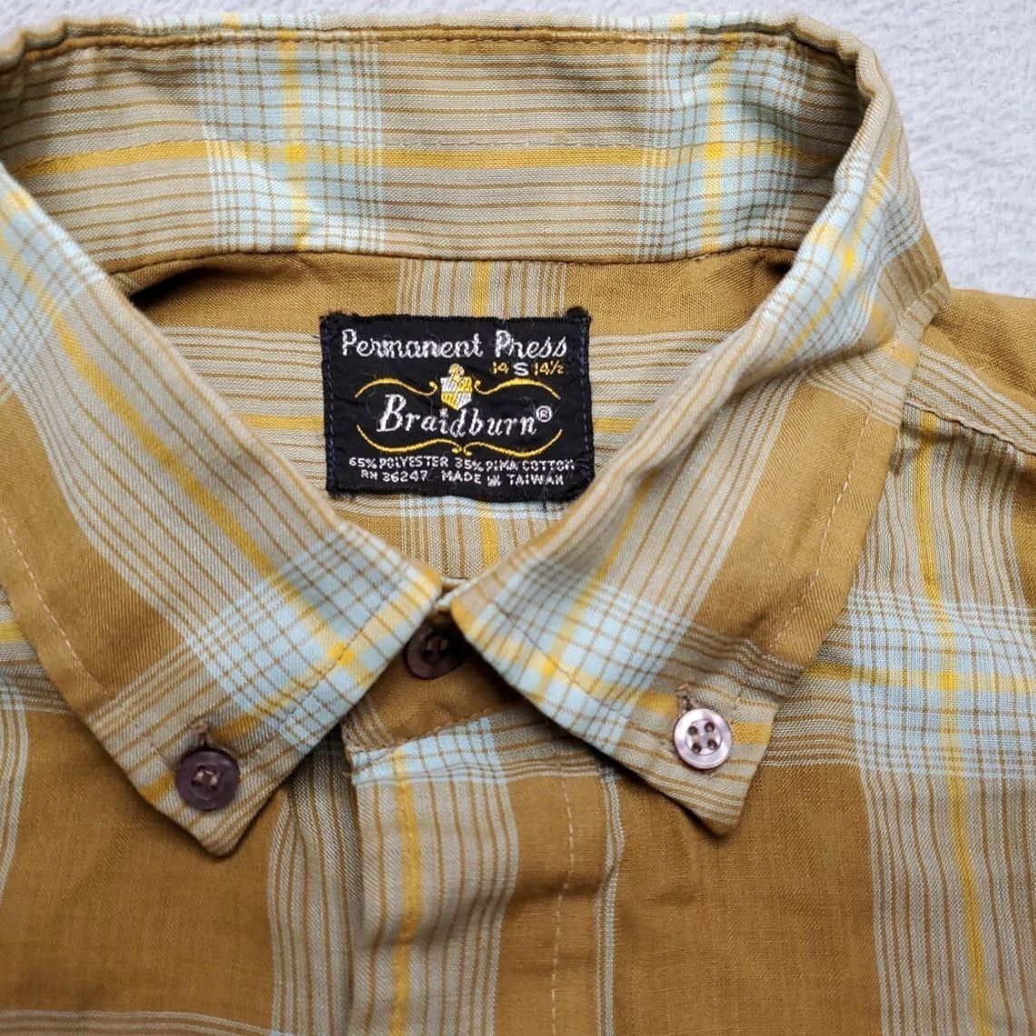 Vintage VINTAGE Braidburn Shirt Mens S Brown Plaid Tapered Long Sleeve Permanent Press Shirt Mens S Brown Plaid Tapered Long Sleeve Permanent Press Size US S / EU 44-46 / 1 - 4 Thumbnail