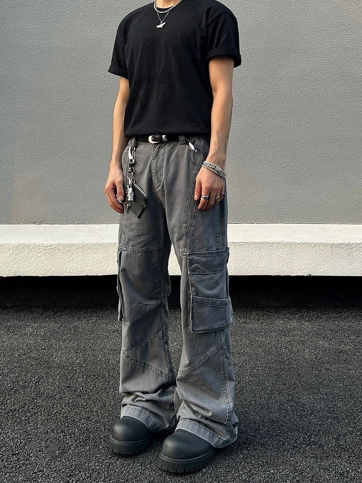 Other Multi Pocket Wide Leg Gray Cargo Pants Size US 32 / EU 48 - 3 Thumbnail