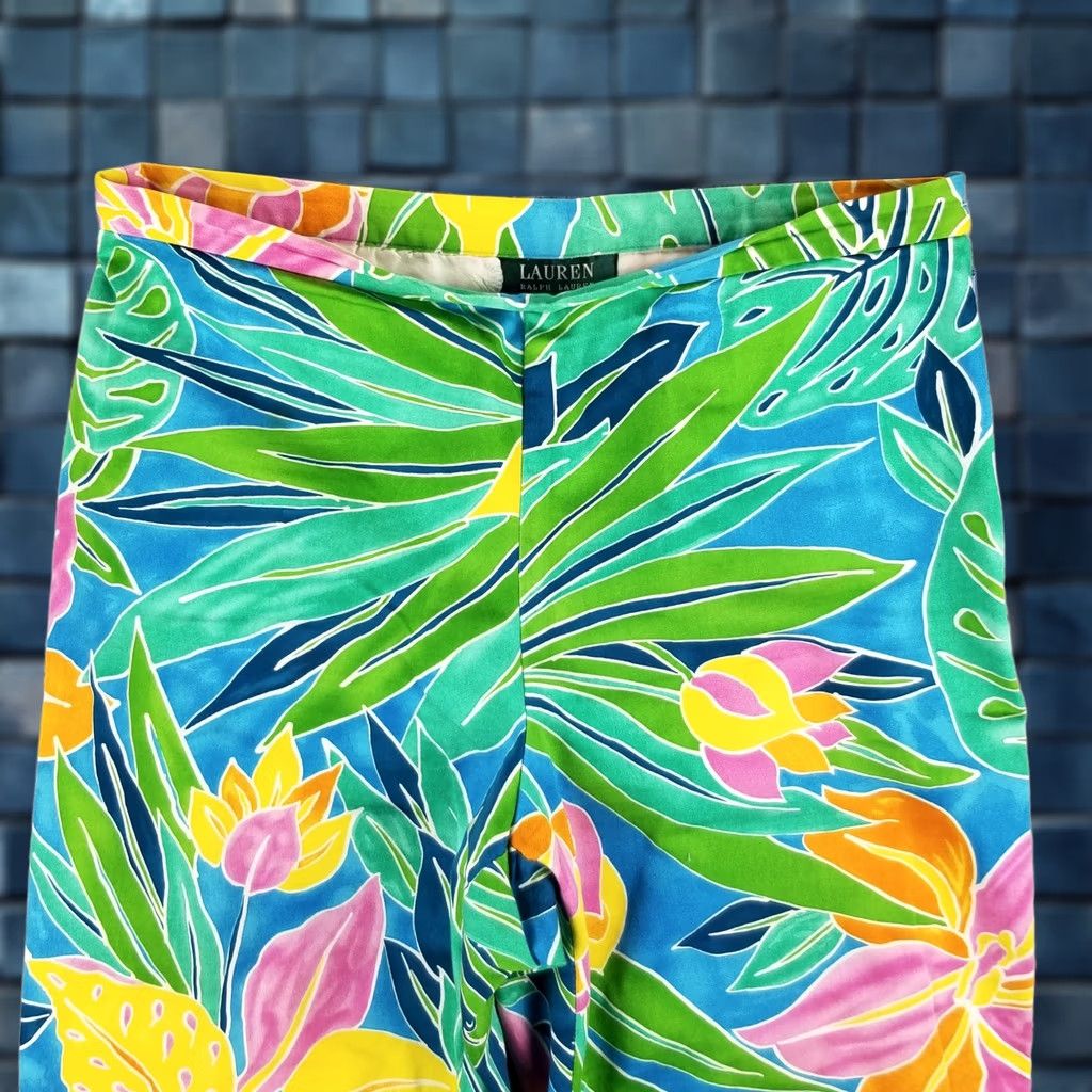 Ralph Lauren Lauren Ralph Lauren Pants Womens 8 Floral AOP Hawaii Pull On Stretch Crop 30X24 Size 30" / US 8 / IT 44 - 1 Thumbnail