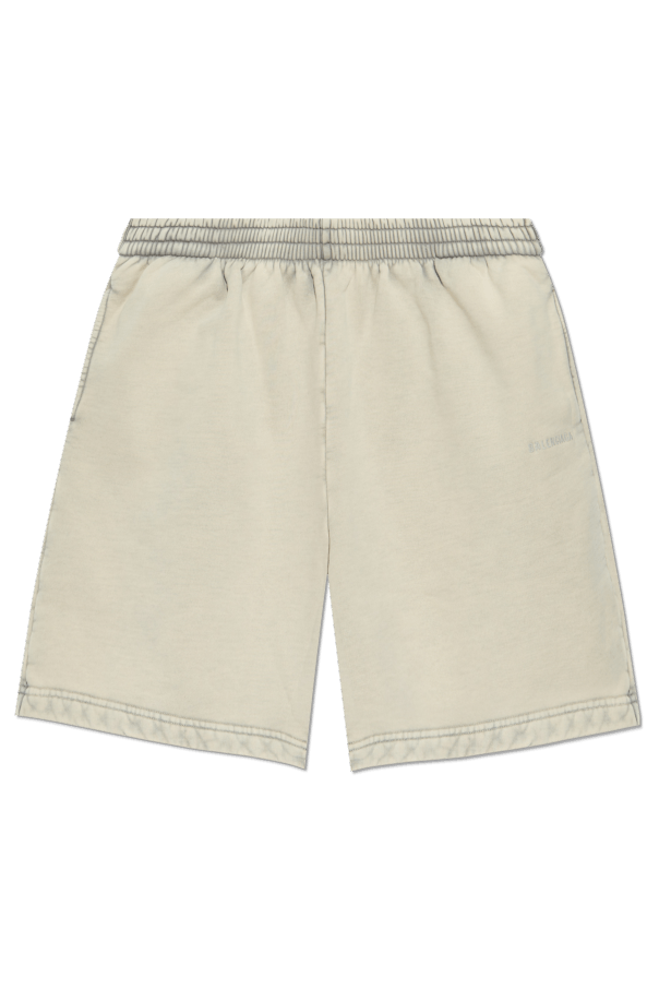Balenciaga o1w1db10226 New Balenciaga Back Sweat Shorts in Cream Size US 32 / EU 48 - 1 Thumbnail