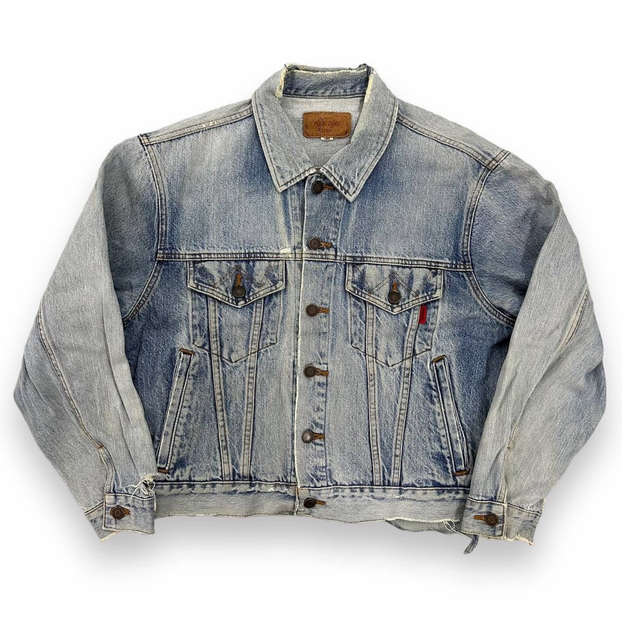Vintage × Wrangler DaBomb🔥 Vintage Distressed Wrangler Denim Jacket Size US L / EU 52-54 / 3 - 1 Thumbnail