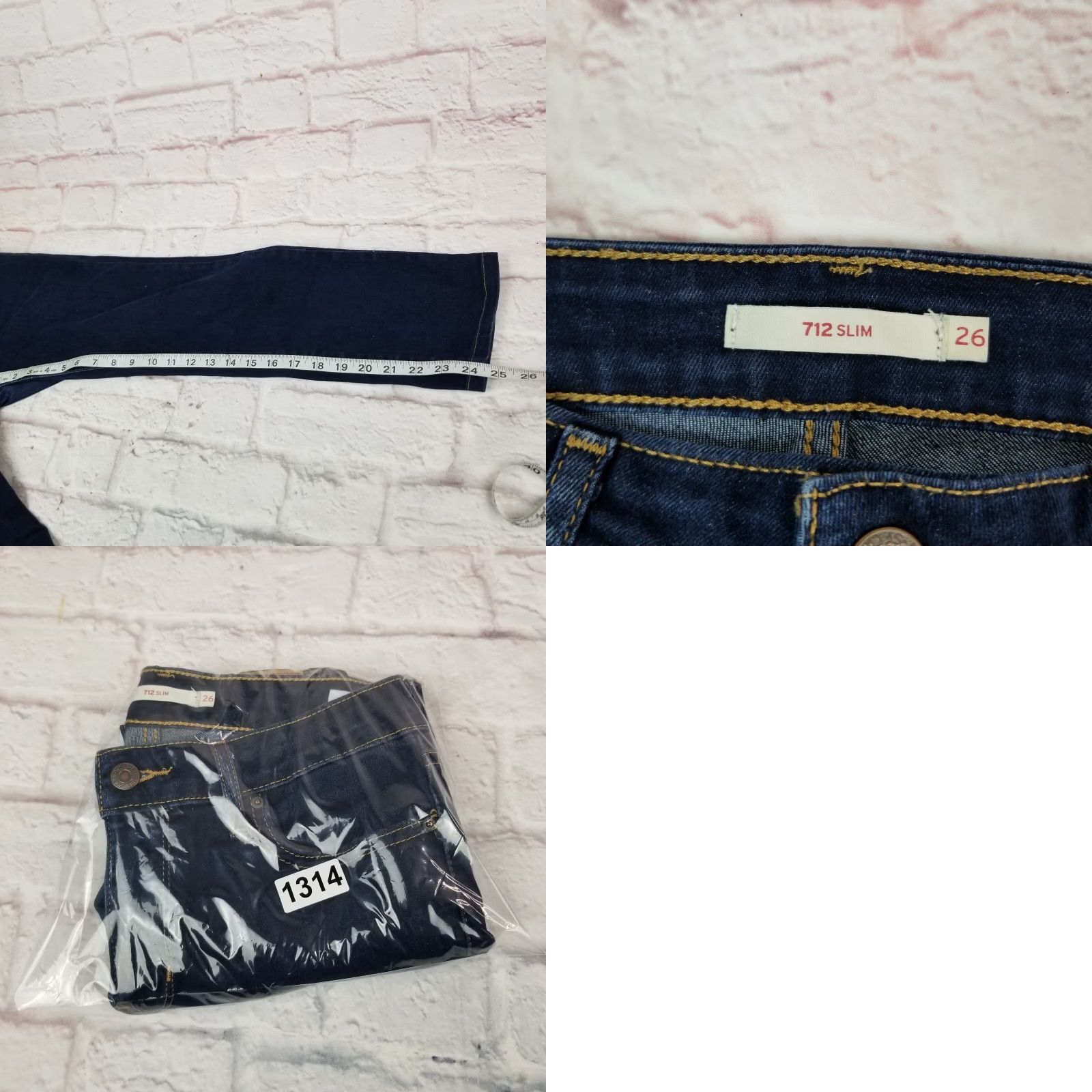 Levi's Levi's 712 Jeans Slim Juniors Teens Size 26 Dark Wash Low Rise Denim Blue Skinny 5-Pocket Boys? Size ONE SIZE - 8 Thumbnail
