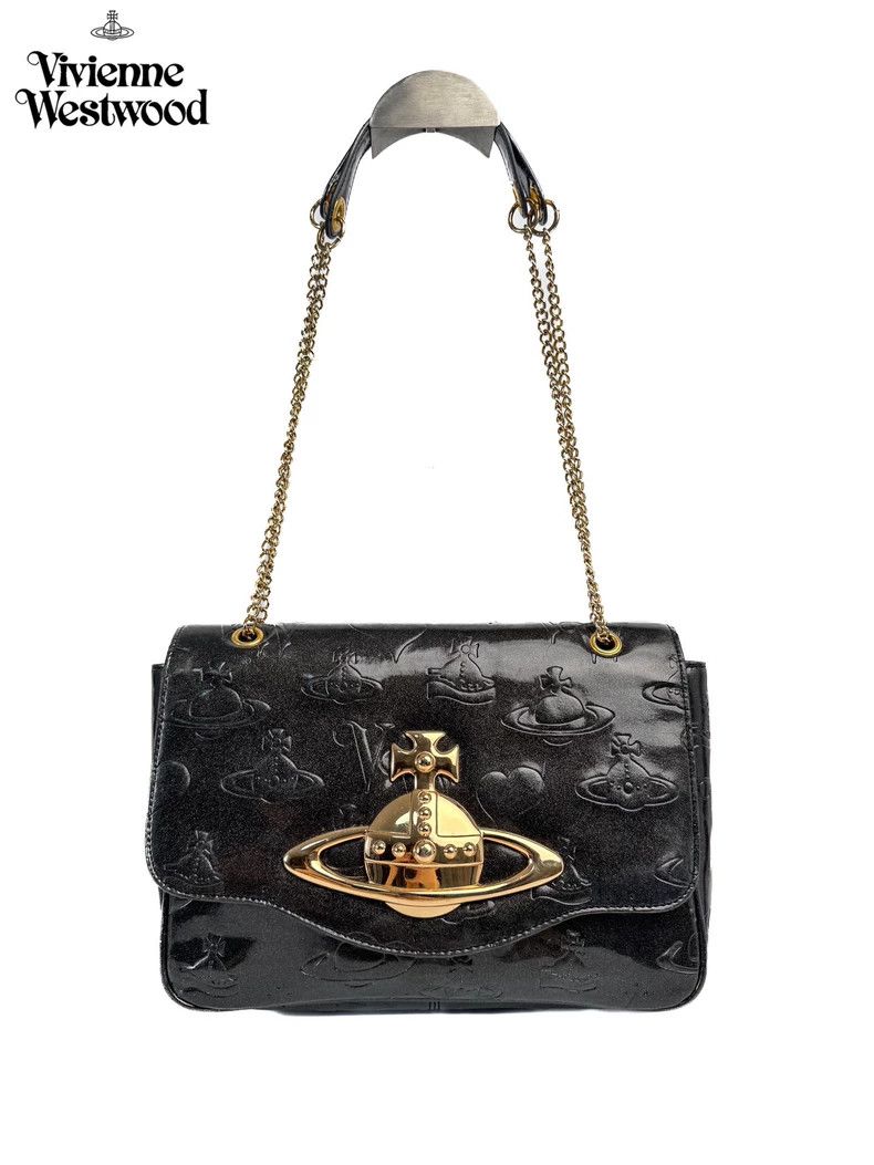 Vivienne Westwood Vivienne Westwood size os Black and Gold Big Saturn Shoulde Size ONE SIZE - 1 Thumbnail