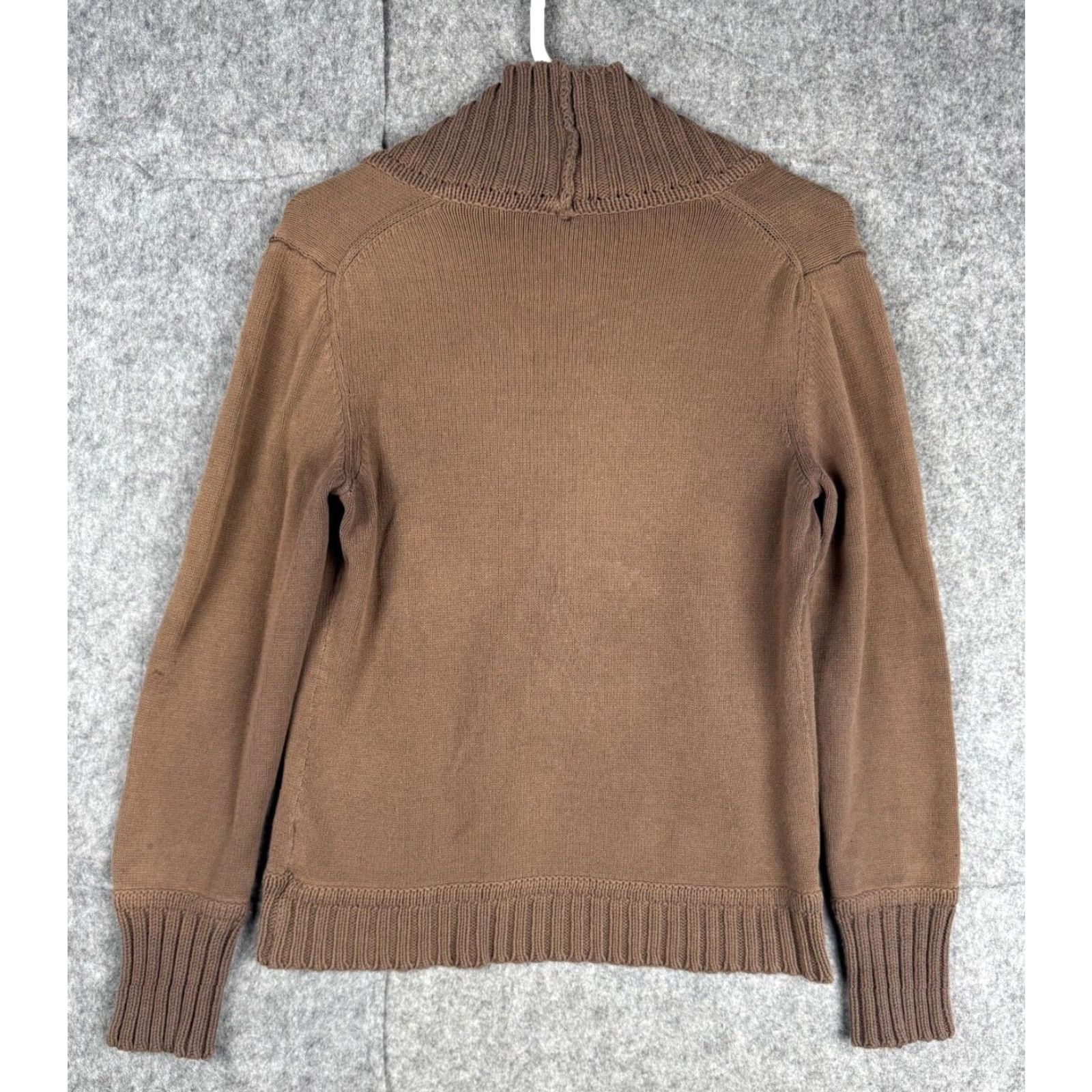 Vintage Margaret O'Leary Cardigan Women's Medium Brown 1-Button Cotton Blend Knit Shirt Womens Size M / US 6-8 / IT 42-44 - 3 Thumbnail