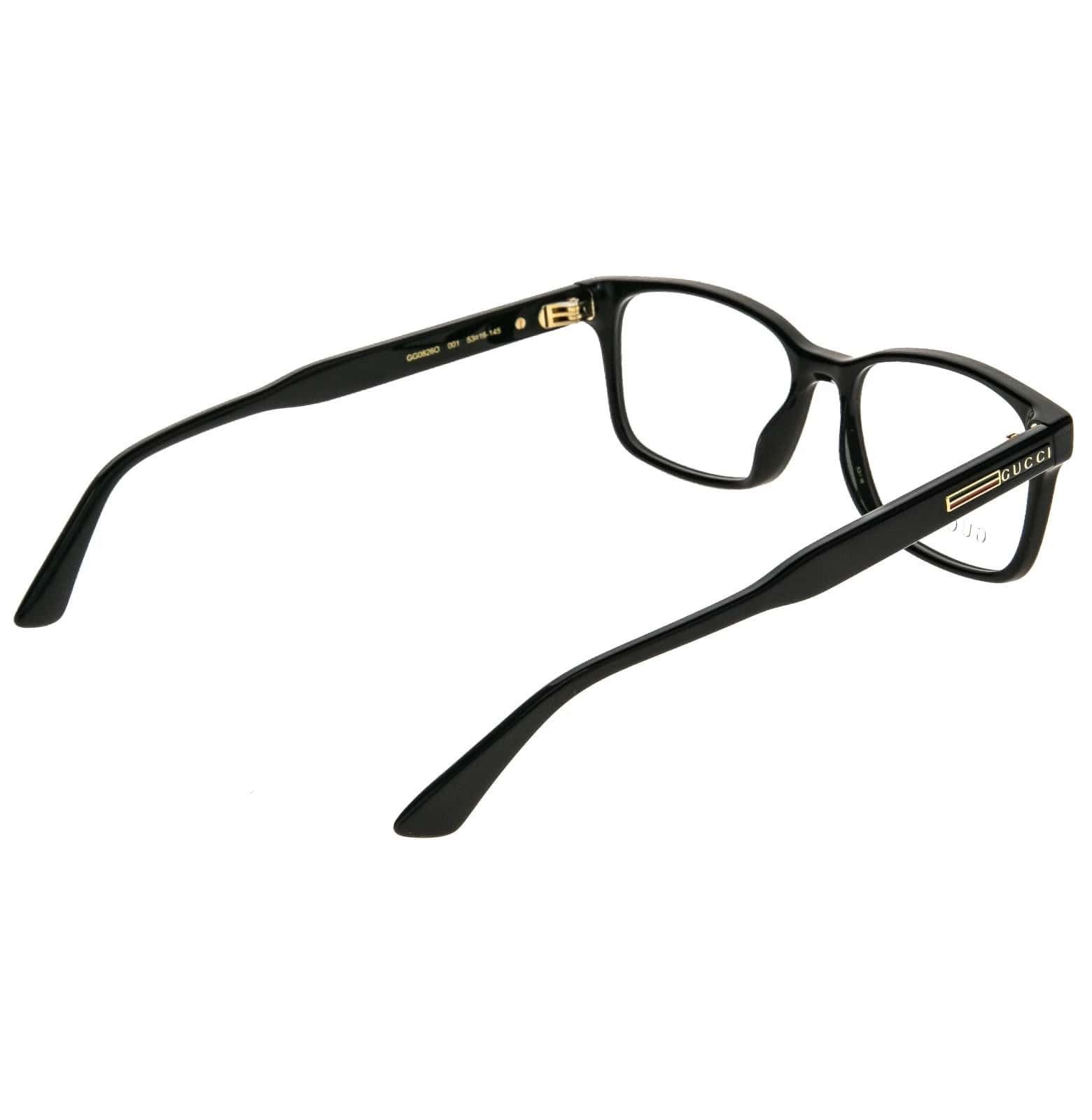 Gucci GUCCI GG0826O 0826 Black Rectangular Eyeglasses 001 Frame Size ONE SIZE - 9 Thumbnail