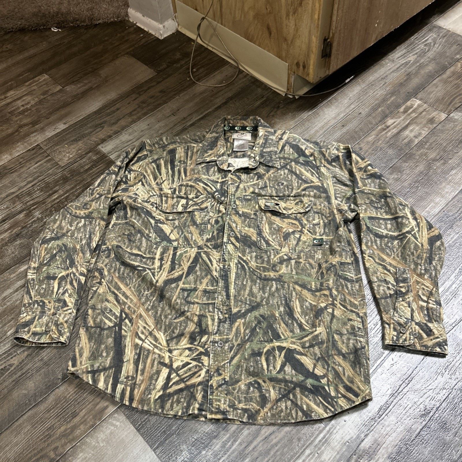 Mossy Oaks VTG Mossy Oak Chamois Button Up Flannel Shadow Grass Tree Size US L / EU 52-54 / 3 - 1 Thumbnail