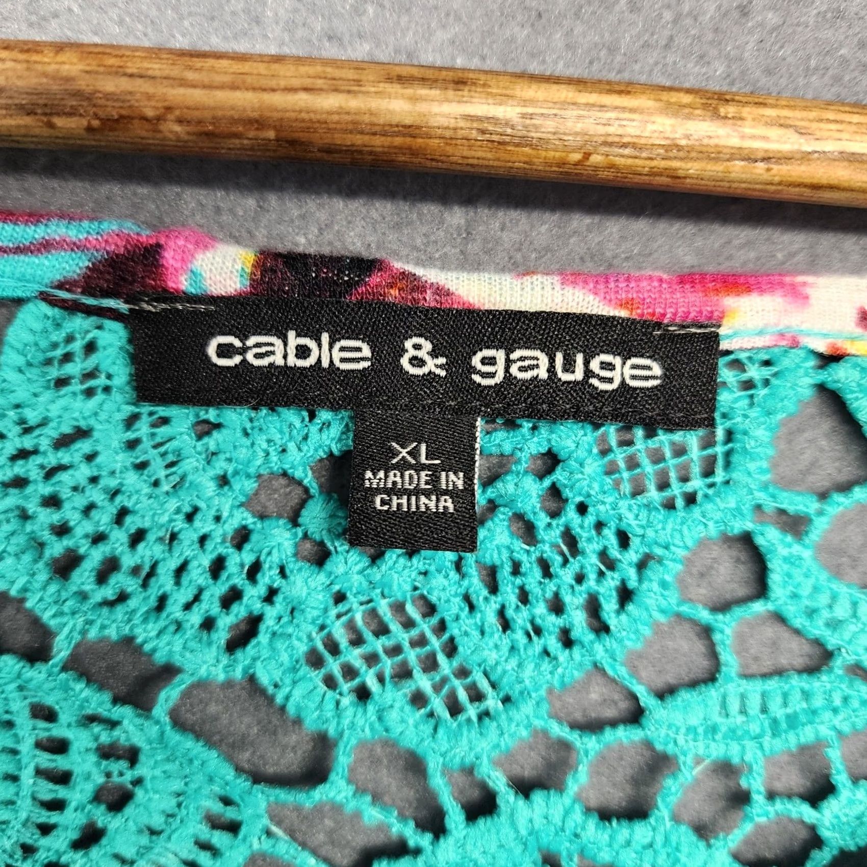 Vintage Cable & Gauge Tank Top Women XL Turquoise Floral Tropical Viscose Beach Coastal Size XL / US 12-14 / IT 48-50 - 3 Thumbnail